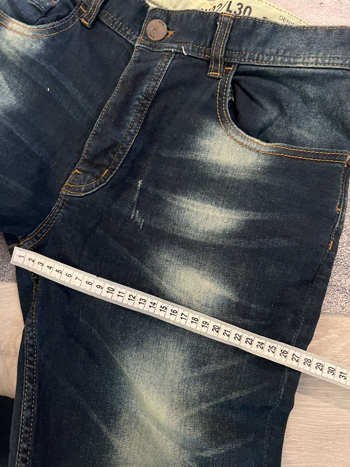 Vintage Heavy Washed Distressed Shredded Japanese Denim Size US 31 - 9 Thumbnail