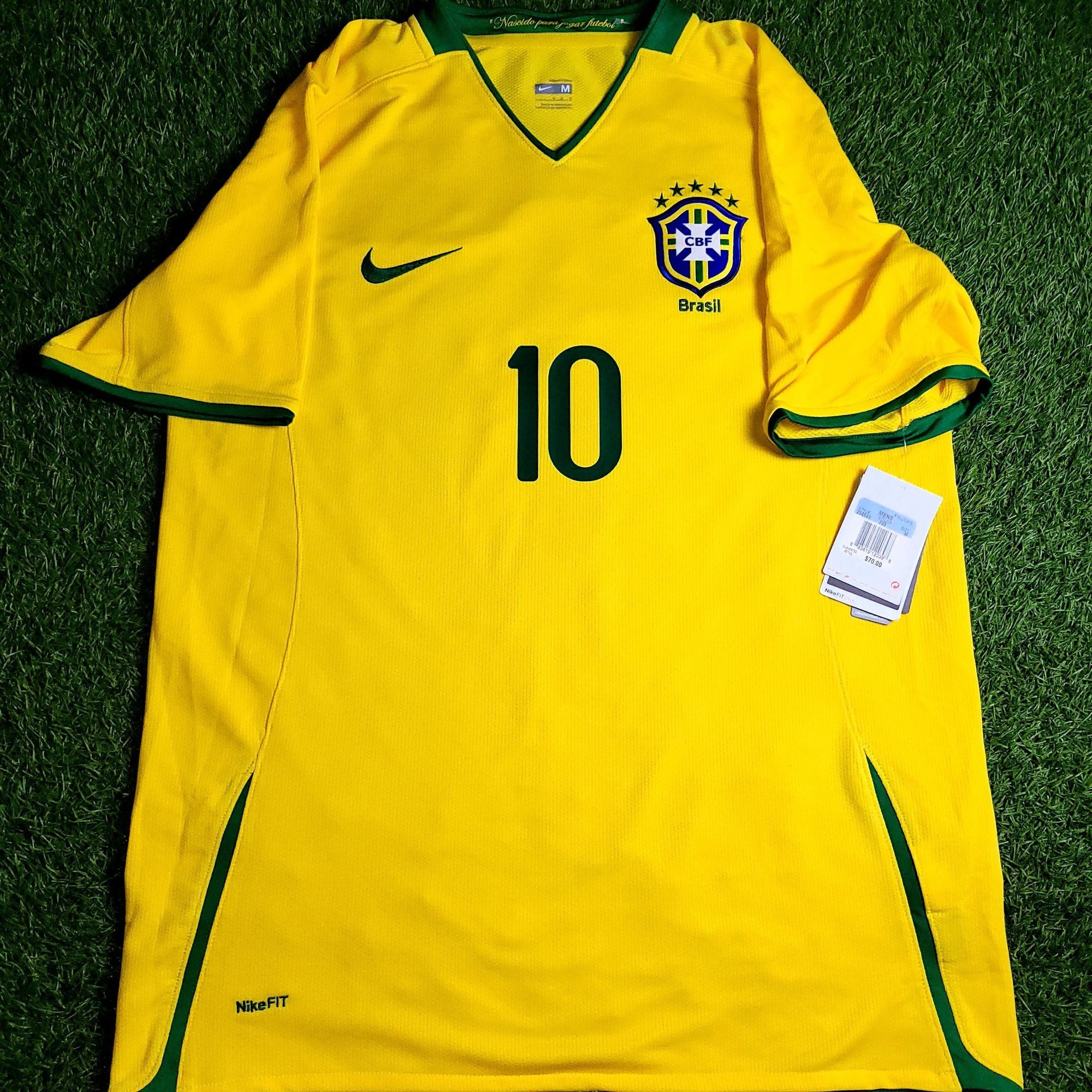 Nike Ronaldinho Nike Brazil 2008 Soccer Jersey Shirt BNWT M Size US M / EU 48-50 / 2 - 2 Thumbnail