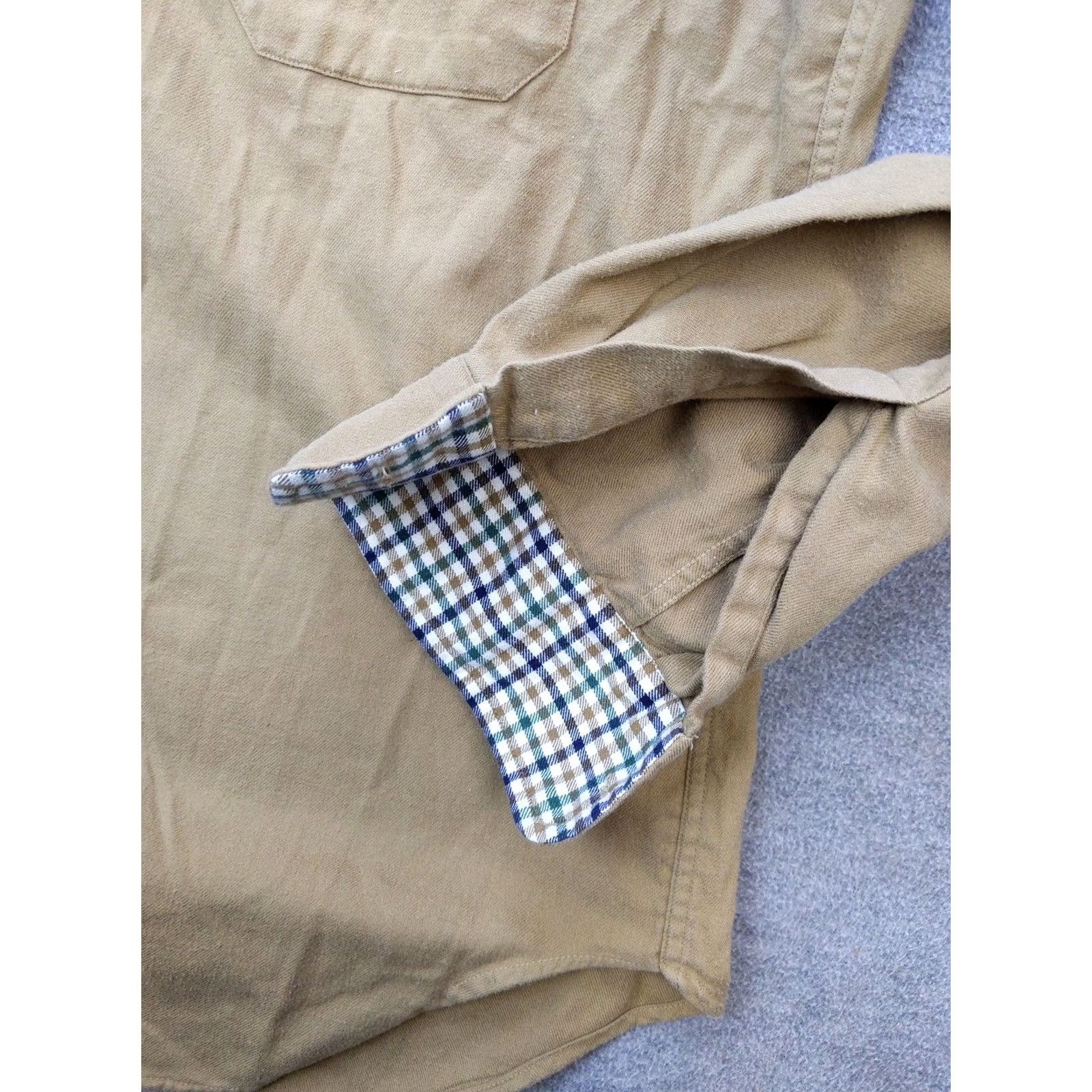 Vintage VINTAGE L.L.Bean Shirt Mens Medium Brown Twill Button Up Plaid Lined Made In USA Size US M / EU 48-50 / 2 - 2 Thumbnail