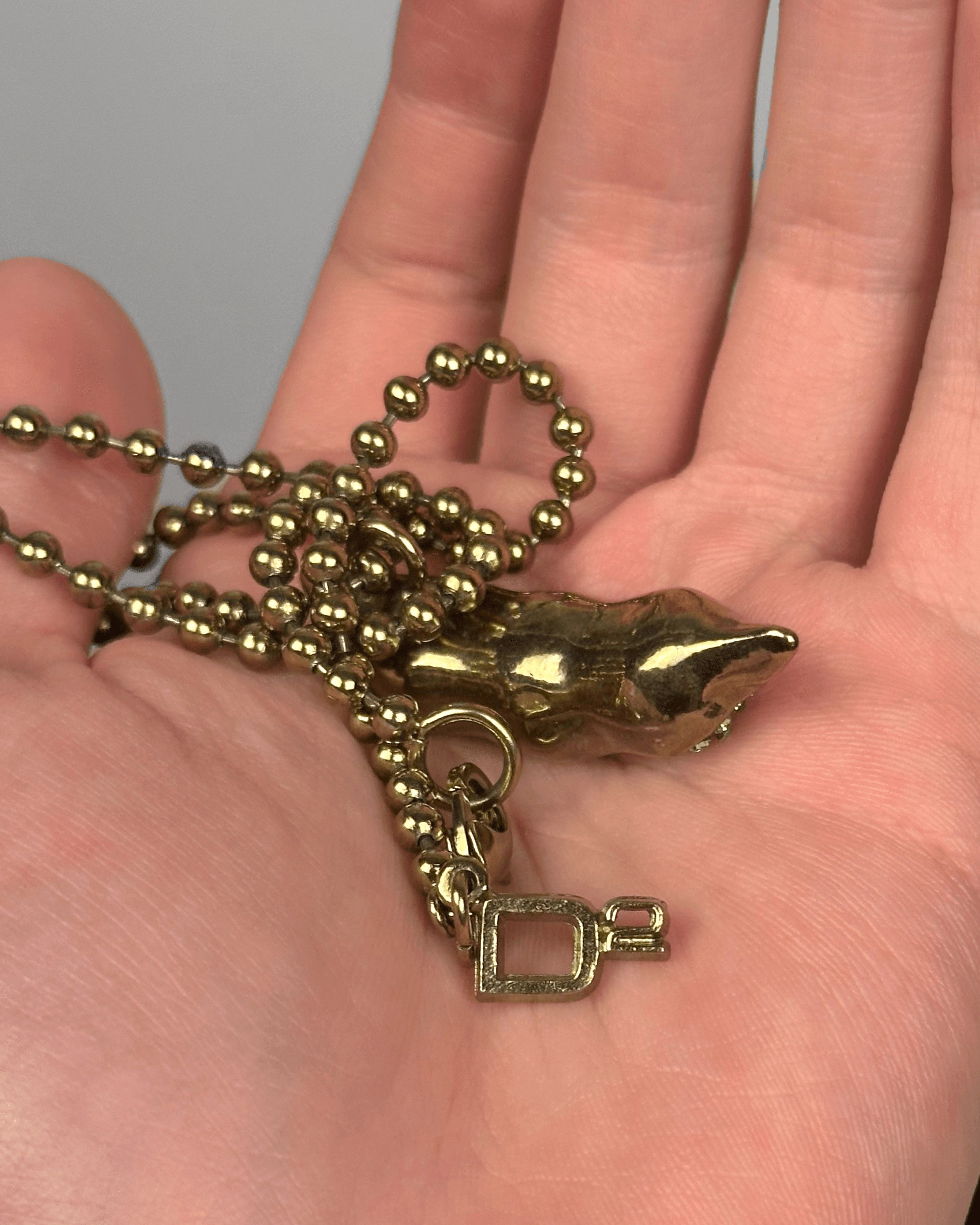 Dsquared2 Dsquared2 Bean Gold Plated Brass Necklace Size ONE SIZE - 3 Thumbnail