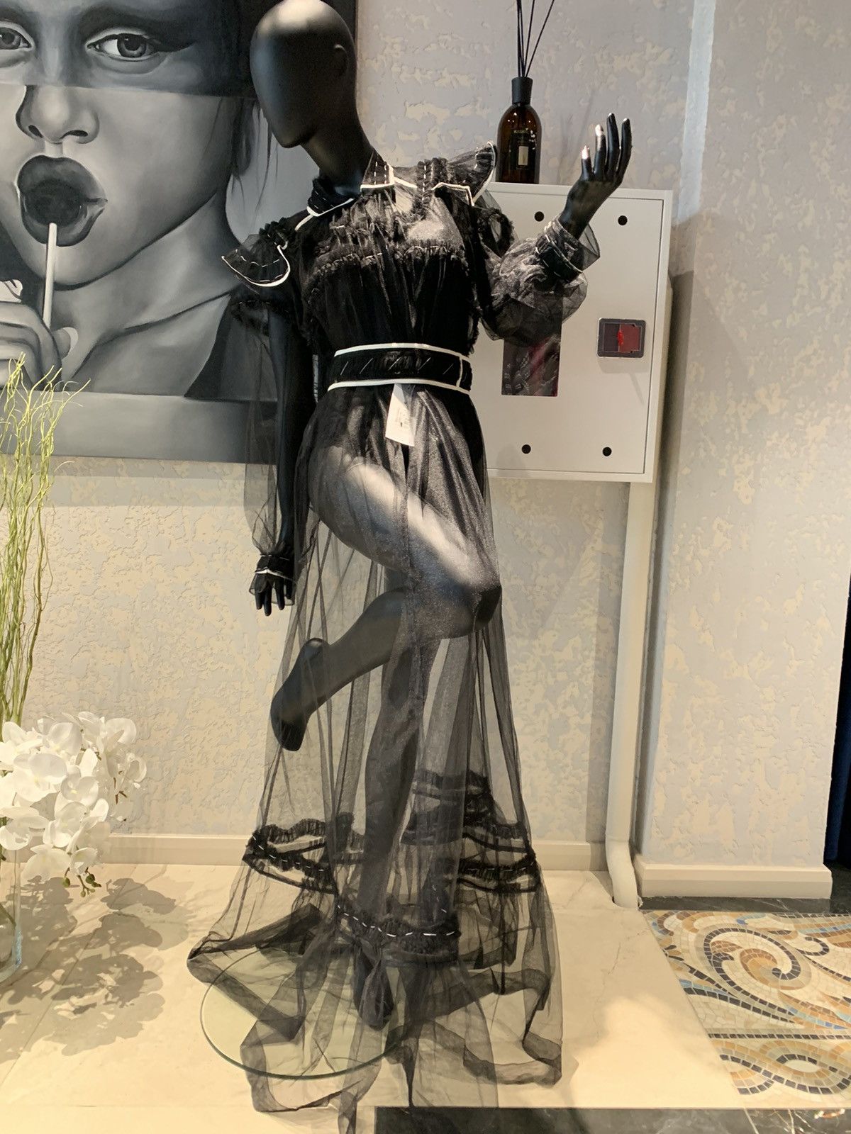 image of Maison Margiela Dress Mech Long Sz:42 Ss 2023-24 ! 3600$ New in Black, Women's (Size Medium)