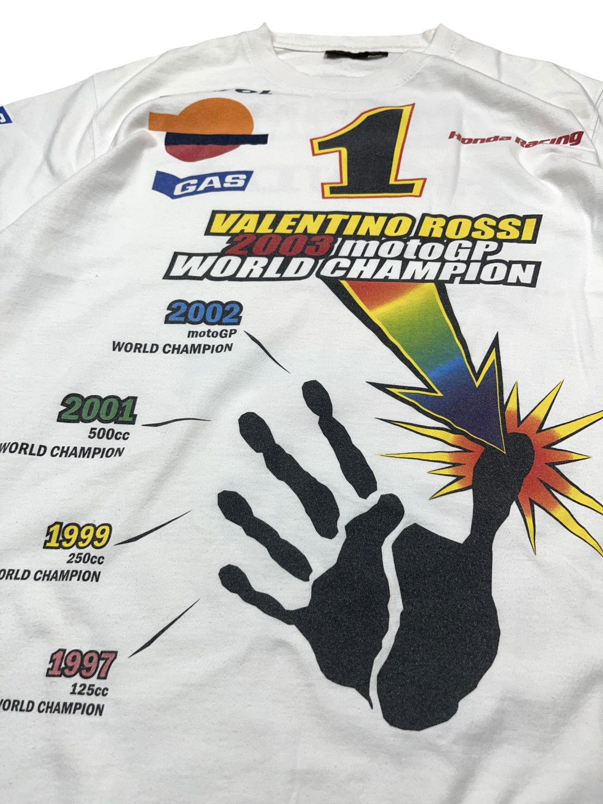 Honda Vintage Valentino Rossi x Honda Racing T-shirt Gas Respol Size US L / EU 52-54 / 3 - 3 Thumbnail