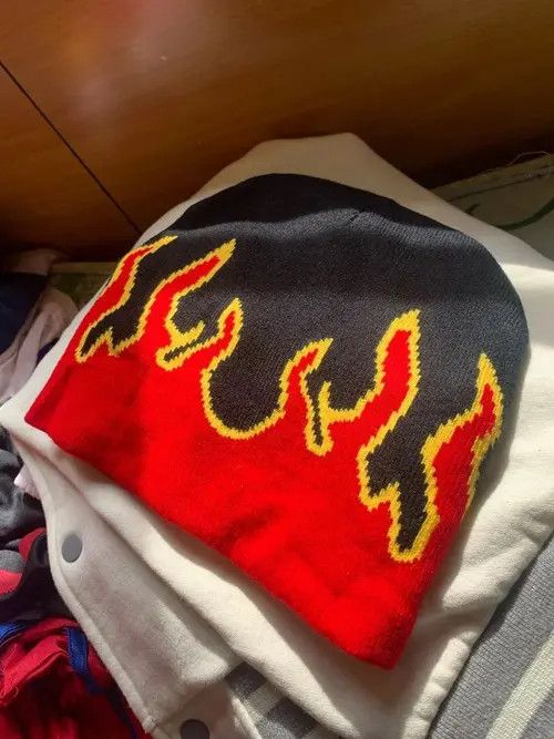 Japanese Brand Knitting Flame Beanie Hat Size ONE SIZE - 1 Thumbnail