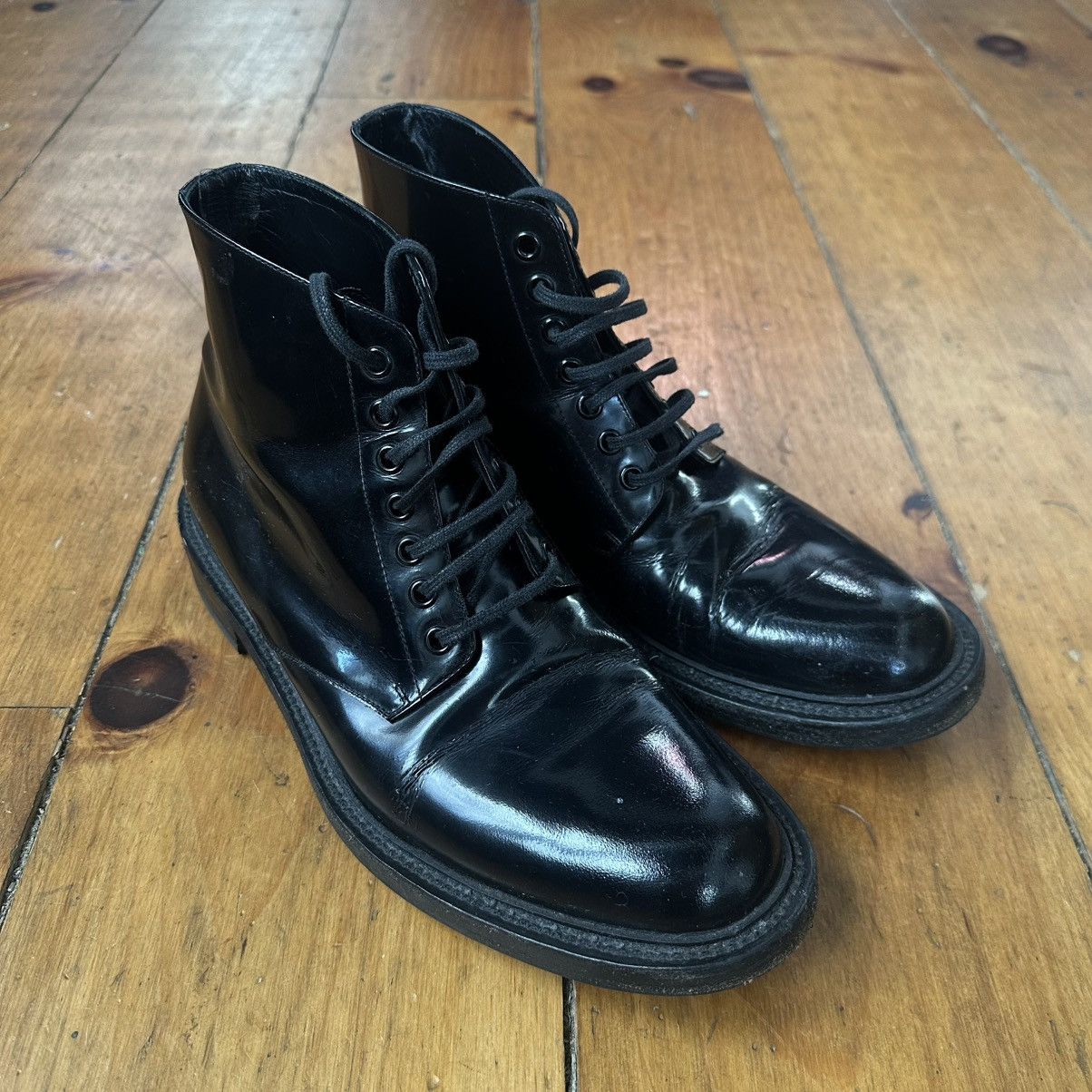 Saint Laurent Paris Saint Laurent Paris FW15 Patent Dress Combat Boot Size US 9 / EU 42 - 2 Thumbnail