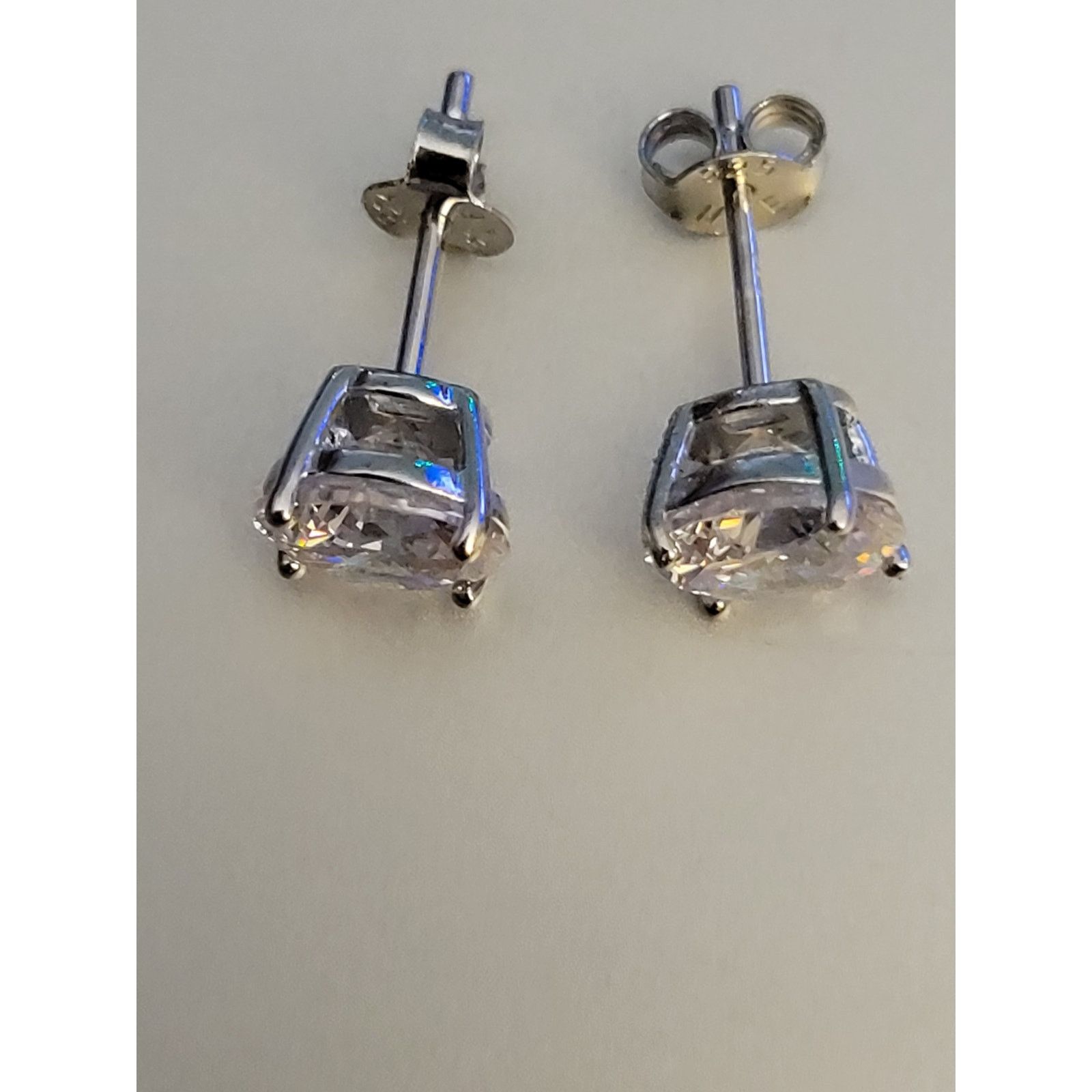 Other Sterling Silver 2 ct Cubic Zirconia Stud Earrings Size ONE SIZE - 2 Thumbnail
