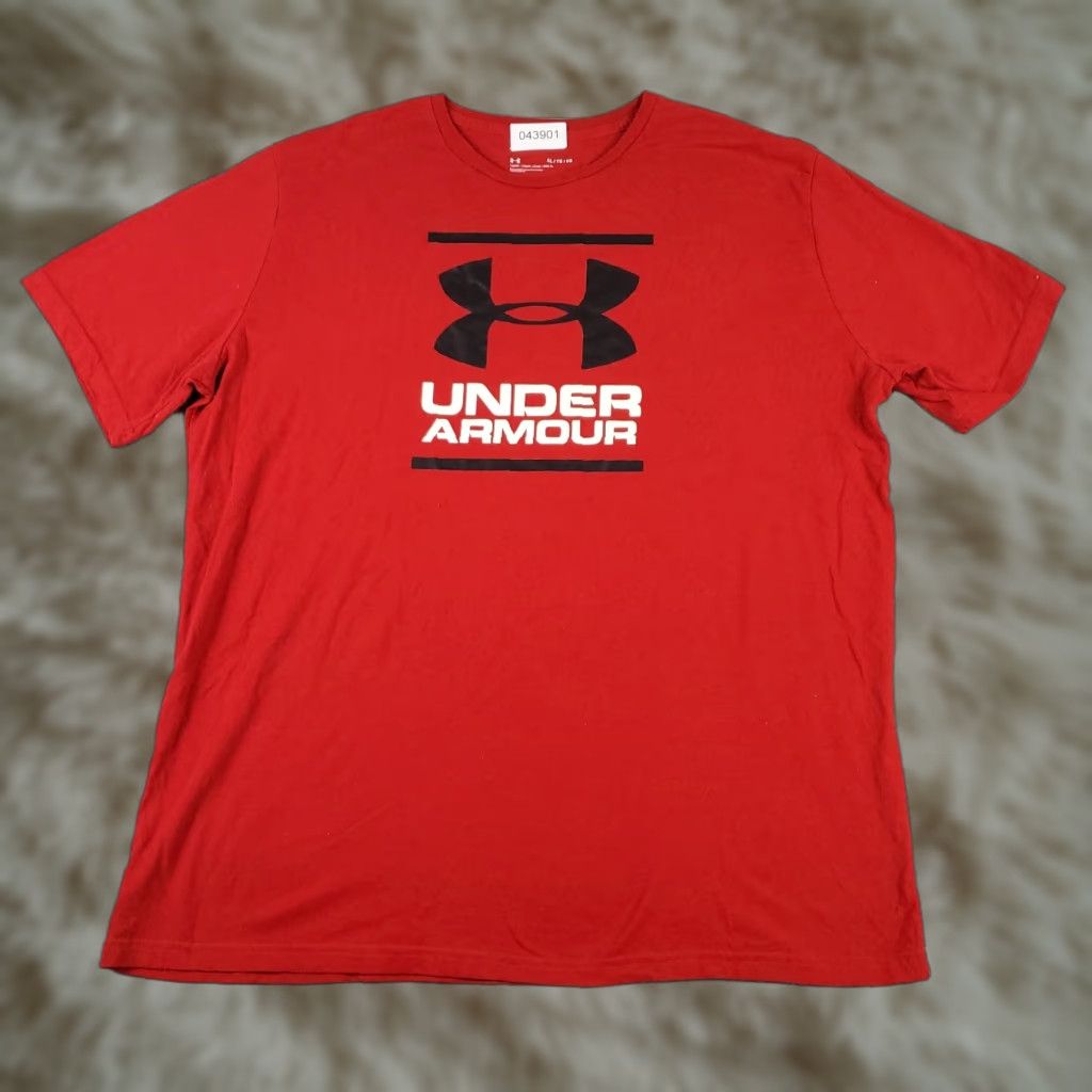 Under Armour Under Armour T-Shirt Mens XL Red Short Sleeve Crew Neck Cotton Blend Logo Modern Sports Adult Size US XL / EU 56 / 4 - 1 Thumbnail