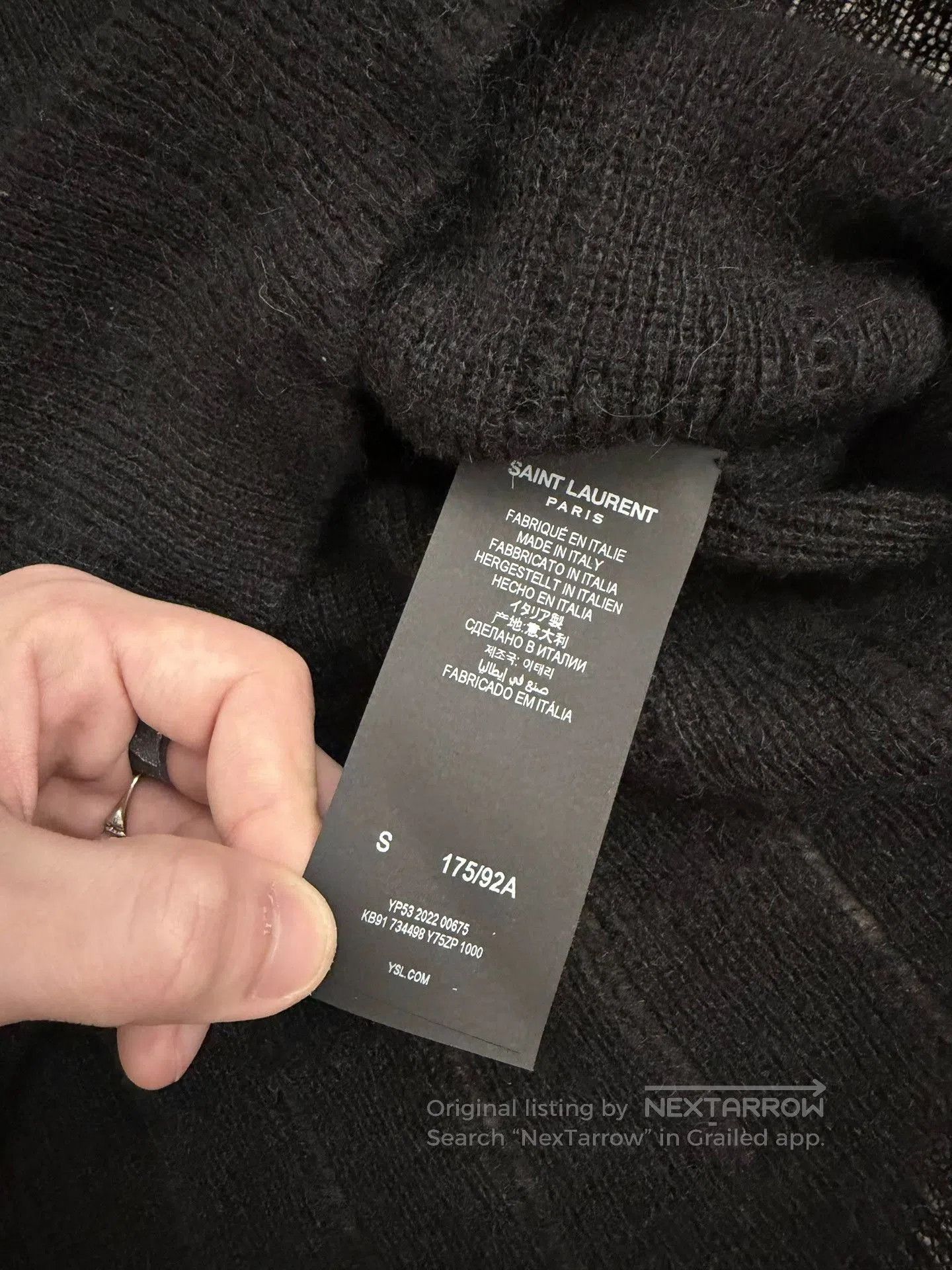 Saint Laurent Paris Saint Laurent Black Cashmere Sweater. Size US S / EU 44-46 / 1 - 5 Thumbnail