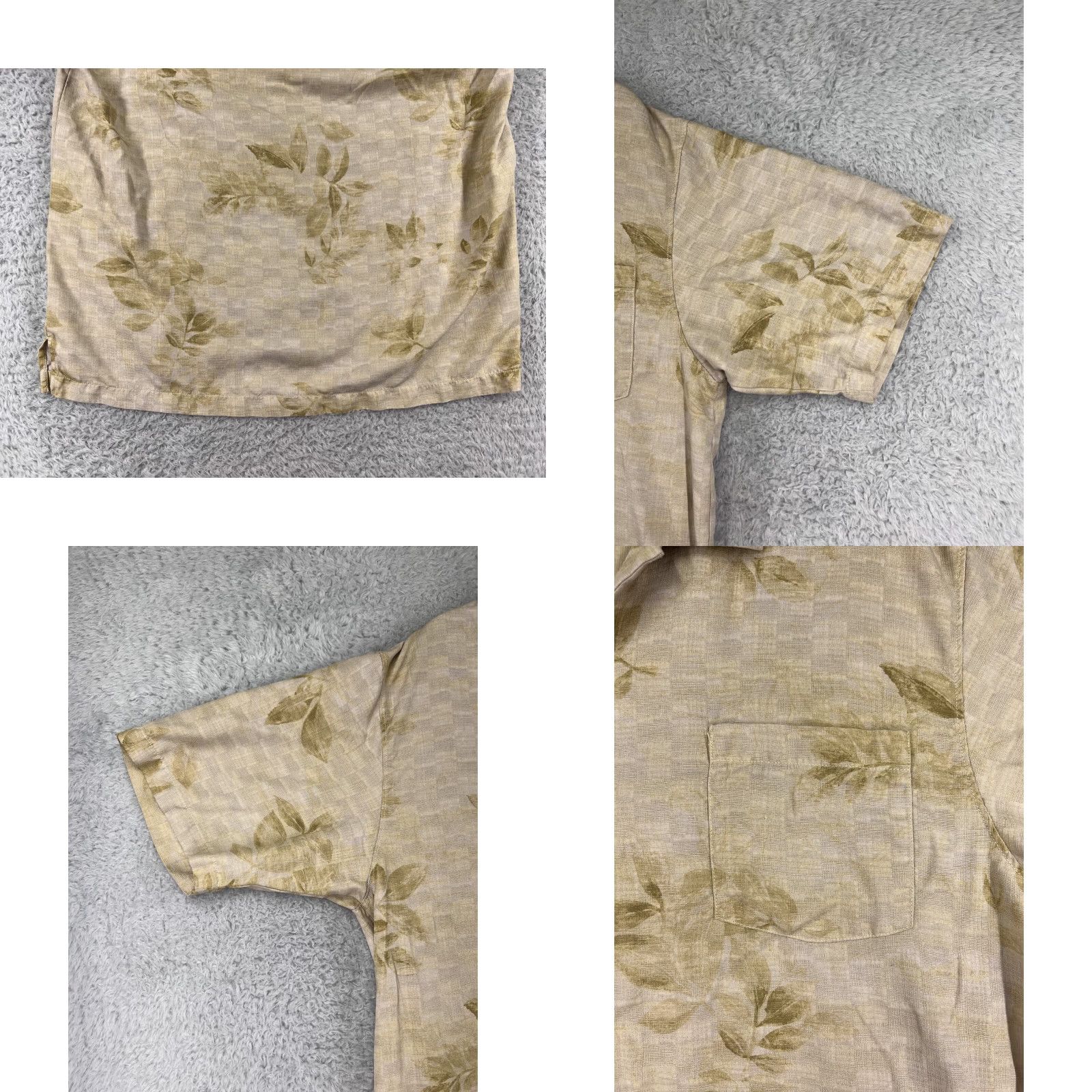 Tommy Bahama Tommy Bahama Shirt Mens Large Beige Floral Leaf Hawaiian 100% Silk Beach Resort Shirt Size US L / EU 52-54 / 3 - 8 Thumbnail