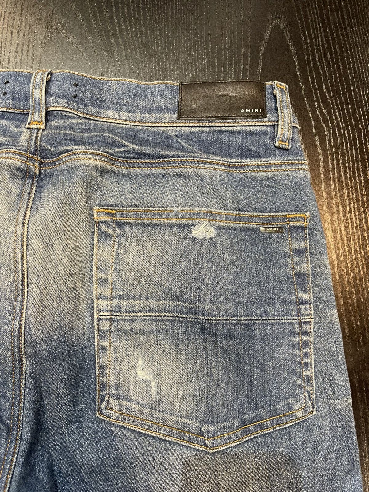 Amiri Size 34 - Amiri Plain Blue Honeycomb Denim Retail $1,090 Size US 34 / EU 50 - 4 Thumbnail