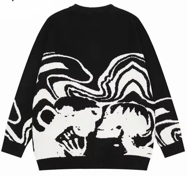 Japanese Brand Chiaki x Ahata Skeletons In Love Knitted Sweater Pullover Size US L / EU 52-54 / 3 - 8 Thumbnail