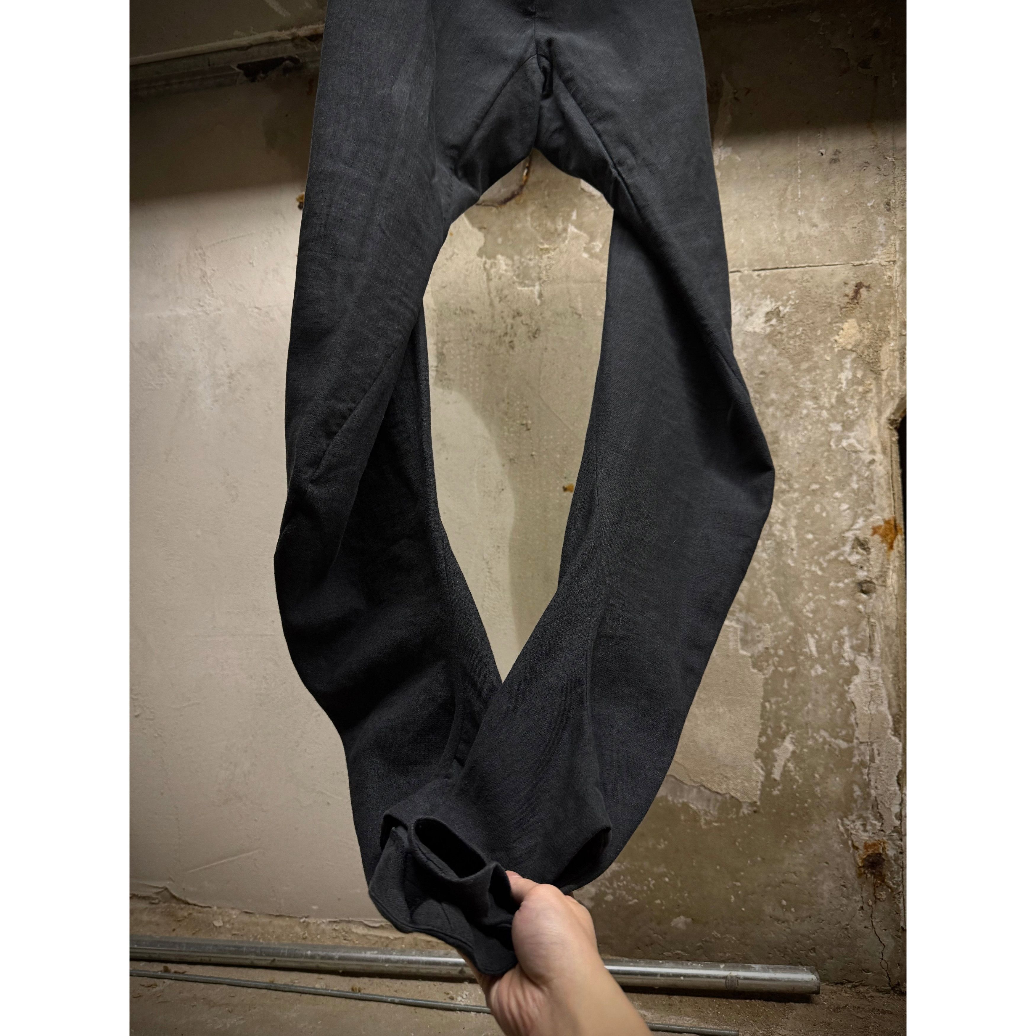 Devoa DEVOA SS24 Charcoal Grey Cotton Linen Twisted J-Cut Pants Size US 33 - 5 Thumbnail