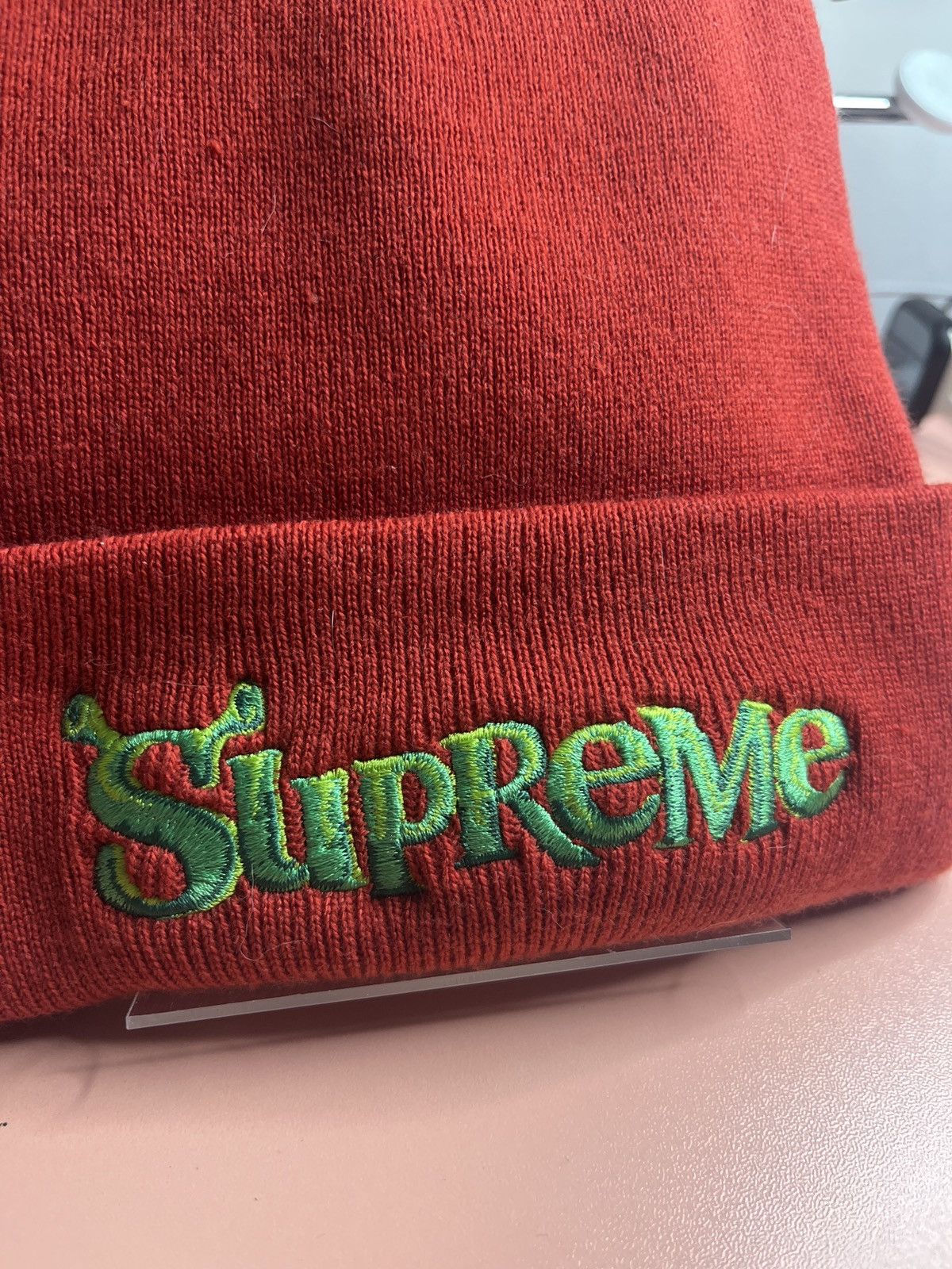 Supreme Beanie Shrek lettering