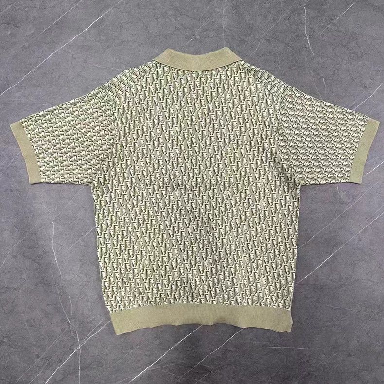 Dior Dior Olive Green Logo Knit Polo Shirt-2506 Size US XL / EU 56 / 4 - 2 Thumbnail
