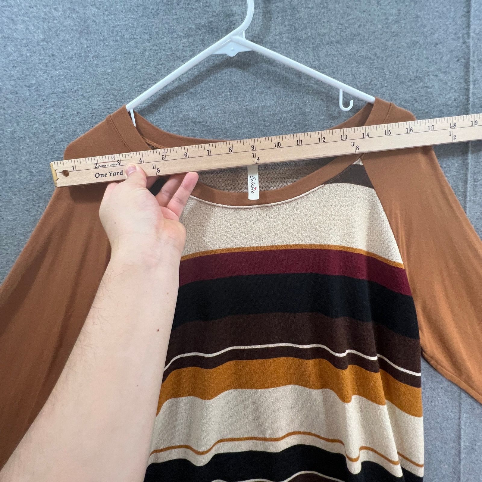 Other Celeste Long Sleeve Shirt Women 1XL Yellow Stripes Size XL / US 12-14 / IT 48-50 - 7 Thumbnail