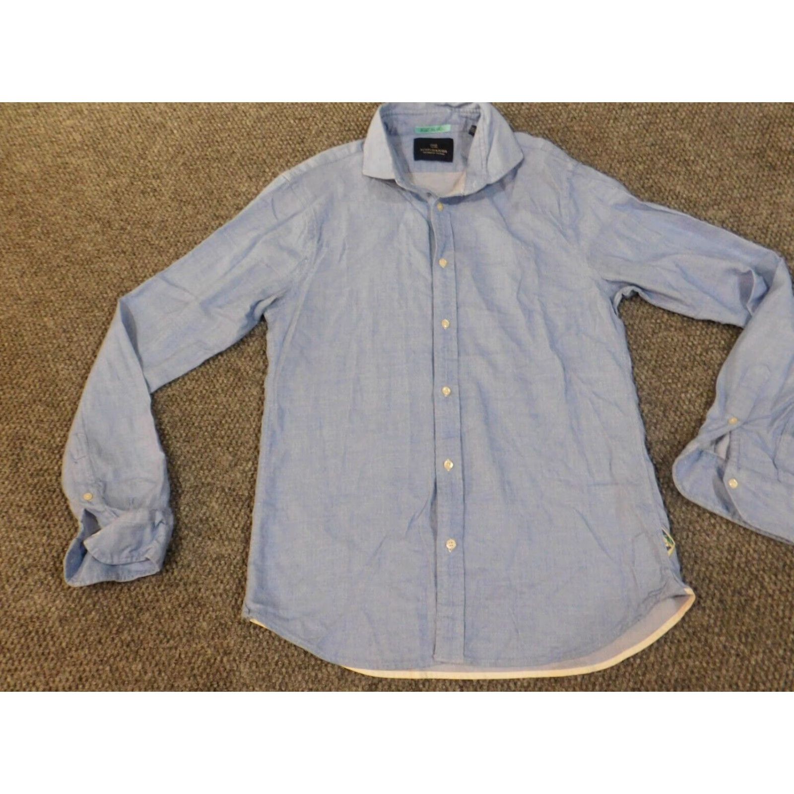 Scotch & Soda Scotch & Soda Shirt Mens Medium Blue Button Down Knit Cotton Regular Chest Breathable Casual Modern 90s? No Vintage No Size US M / EU 48-50 / 2 - 3 Thumbnail
