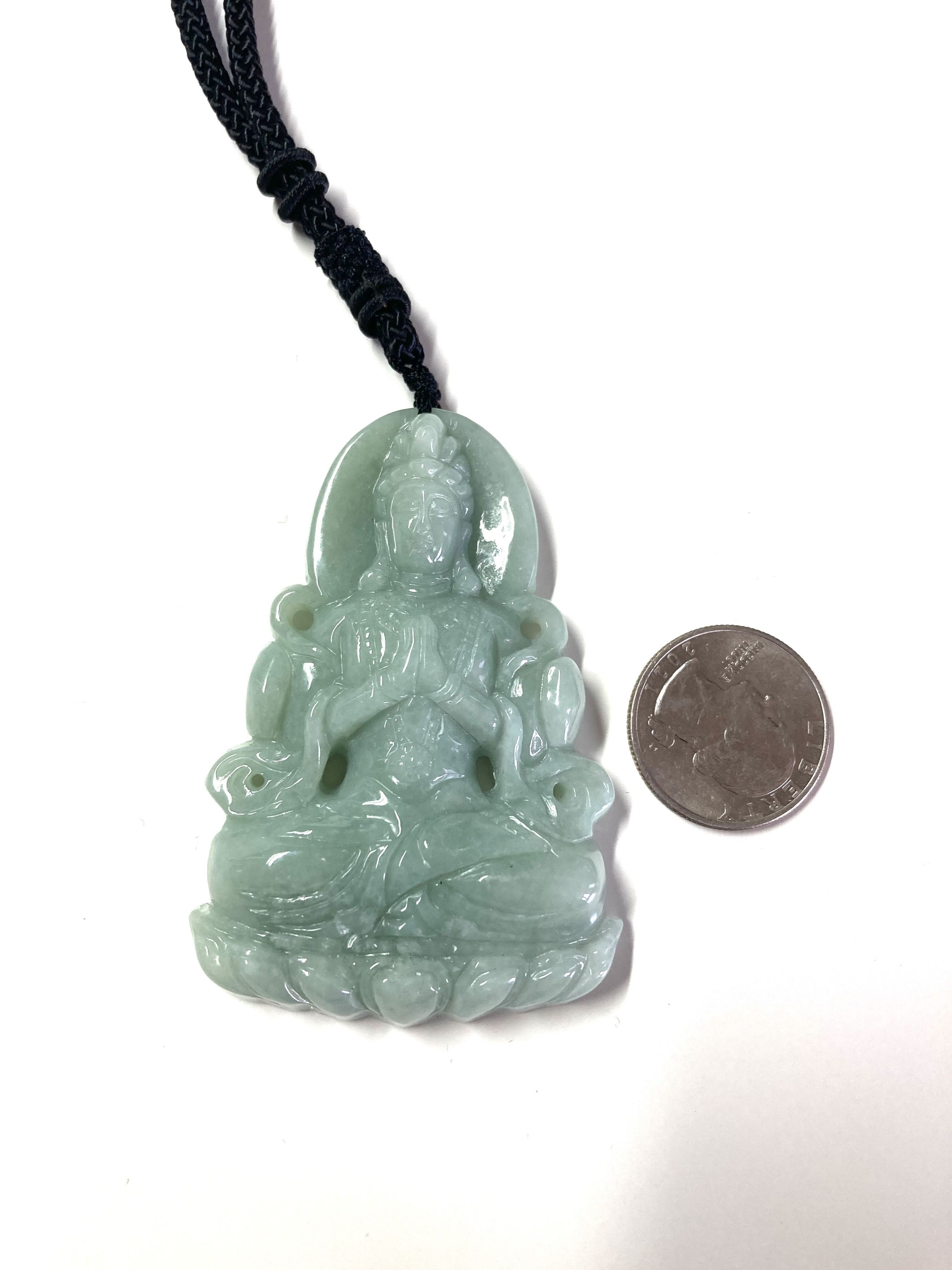 Other 60015 Certified Jadeite jade Green Kwan Yin Pendant Size ONE SIZE - 7 Thumbnail