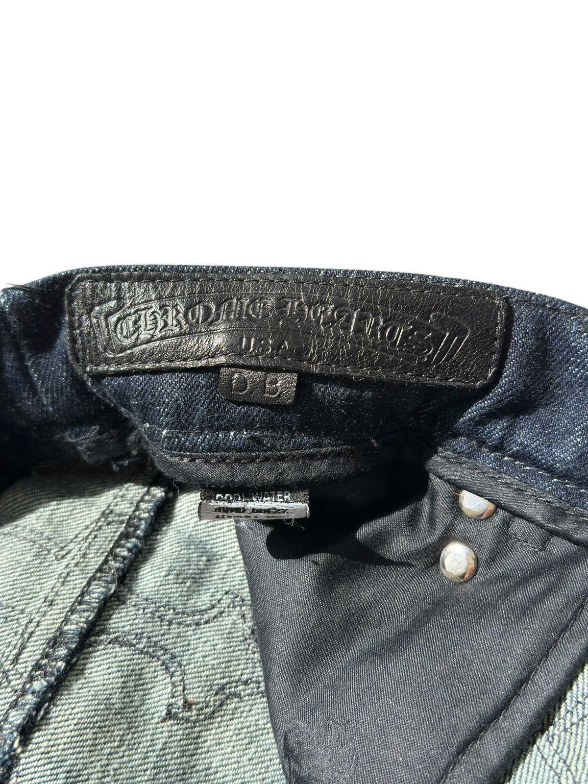 Chrome Hearts Chrome Hearts 1/1 200 Patch Flooded Fleur Patch RS Cut Denim Size US 33 - 12 Thumbnail