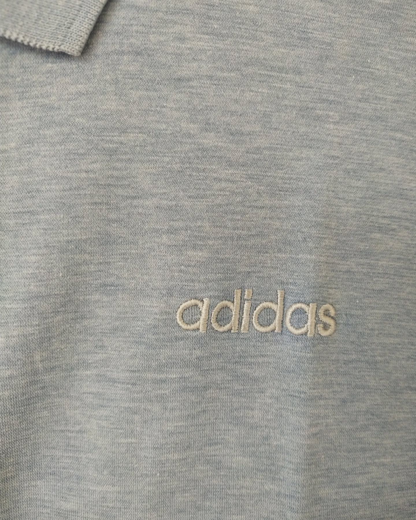Adidas Vintage Adidas Trefoil Light Blue Polo Tees Size US M / EU 48-50 / 2 - 2 Thumbnail