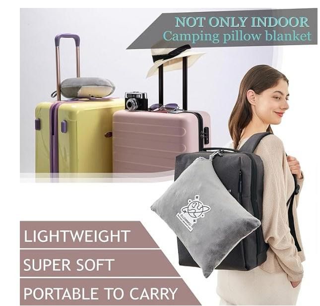 Designer Travel Blanket, 50x70" use as blanket,pillow, put in carryon Size ONE SIZE - 3 Thumbnail