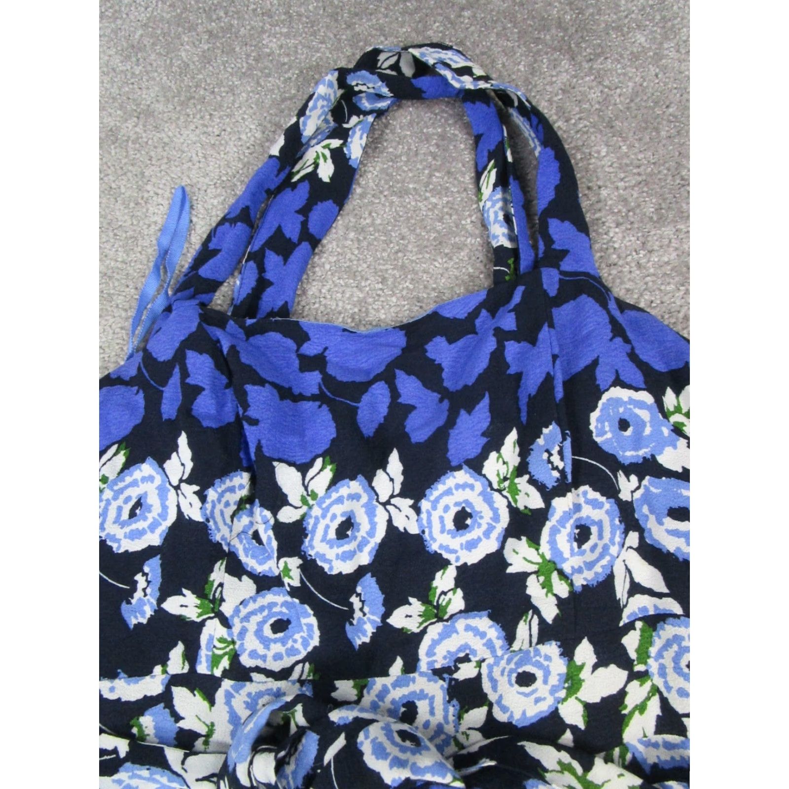 Vintage Maeve Dress Womens 4 Blue Floral Halter Midi Dress Size S / US 4 / IT 40 - 2 Thumbnail