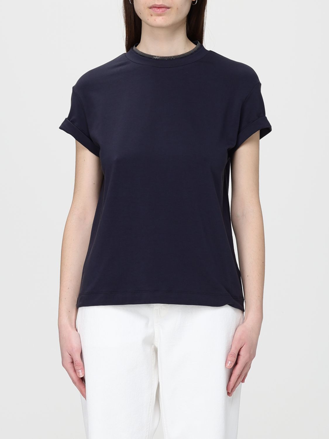 Brunello Cucinelli Brunello Cucinelli T-Shirt Woman Blue Size XL / US 12-14 / IT 48-50 - 1 Thumbnail