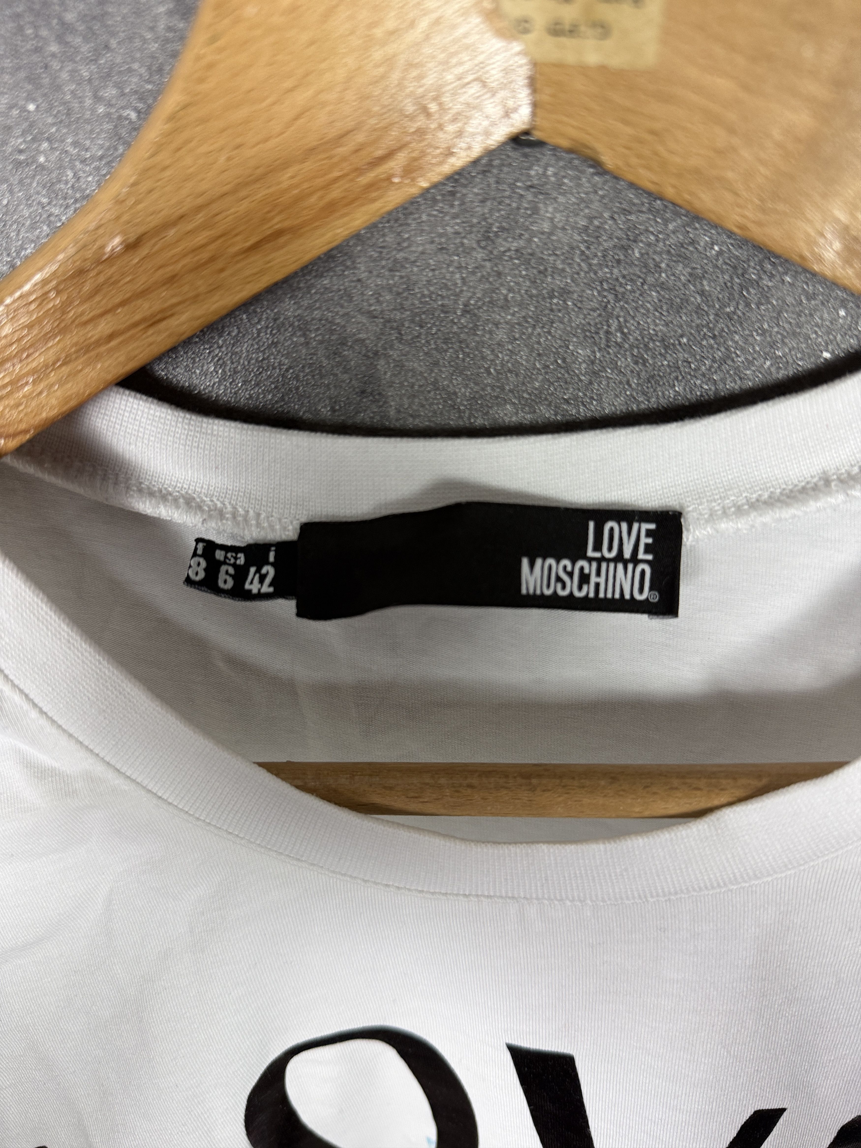 Love Moschino Love Moschino women’s t-shirt Love heart print white cotton Size M / US 6-8 / IT 42-44 - 5 Thumbnail