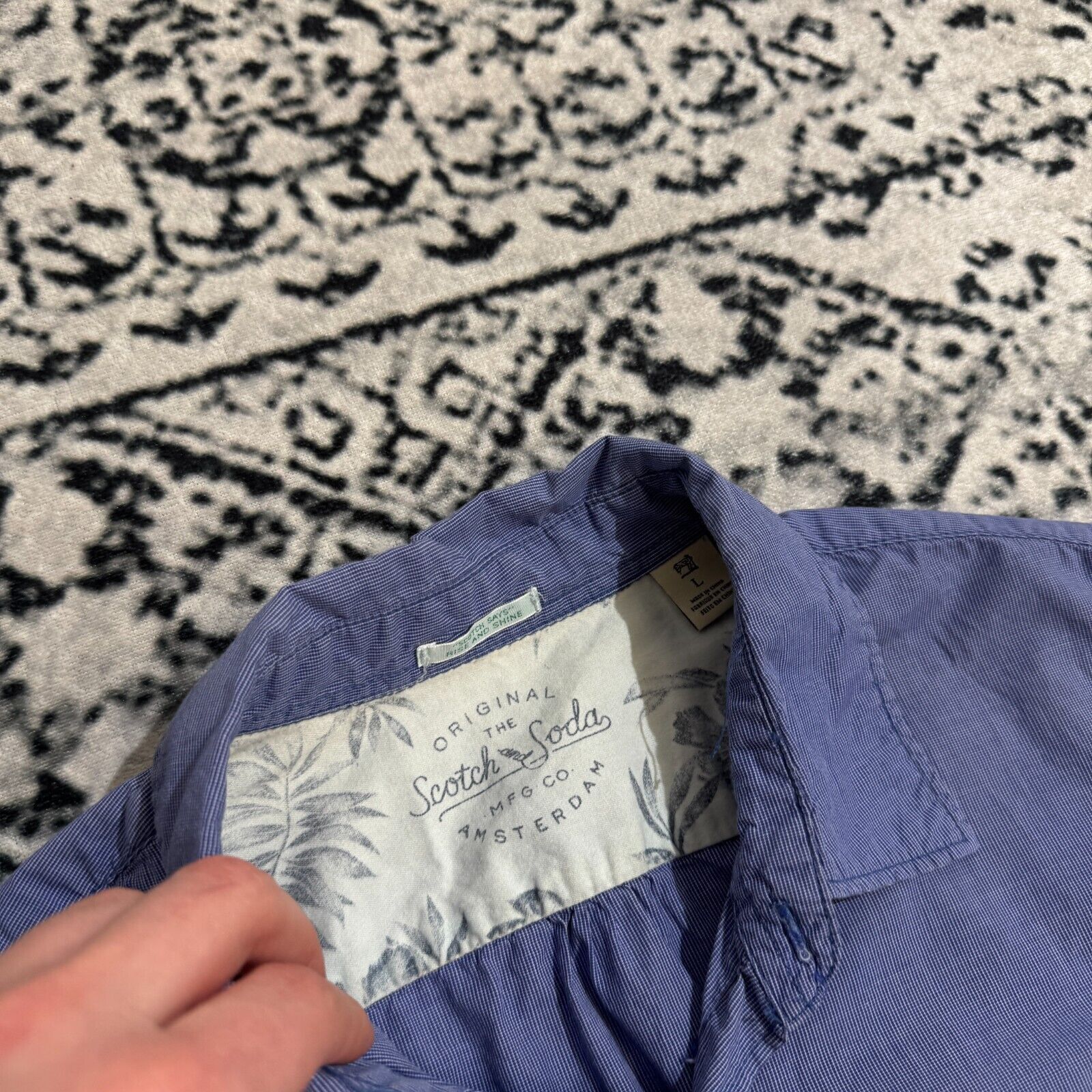 Scotch & Soda × Vintage Vintage Scotch Soda Unisex Blue Cotton Shirt Size L Y2K 90s Size US L / EU 52-54 / 3 - 5 Thumbnail