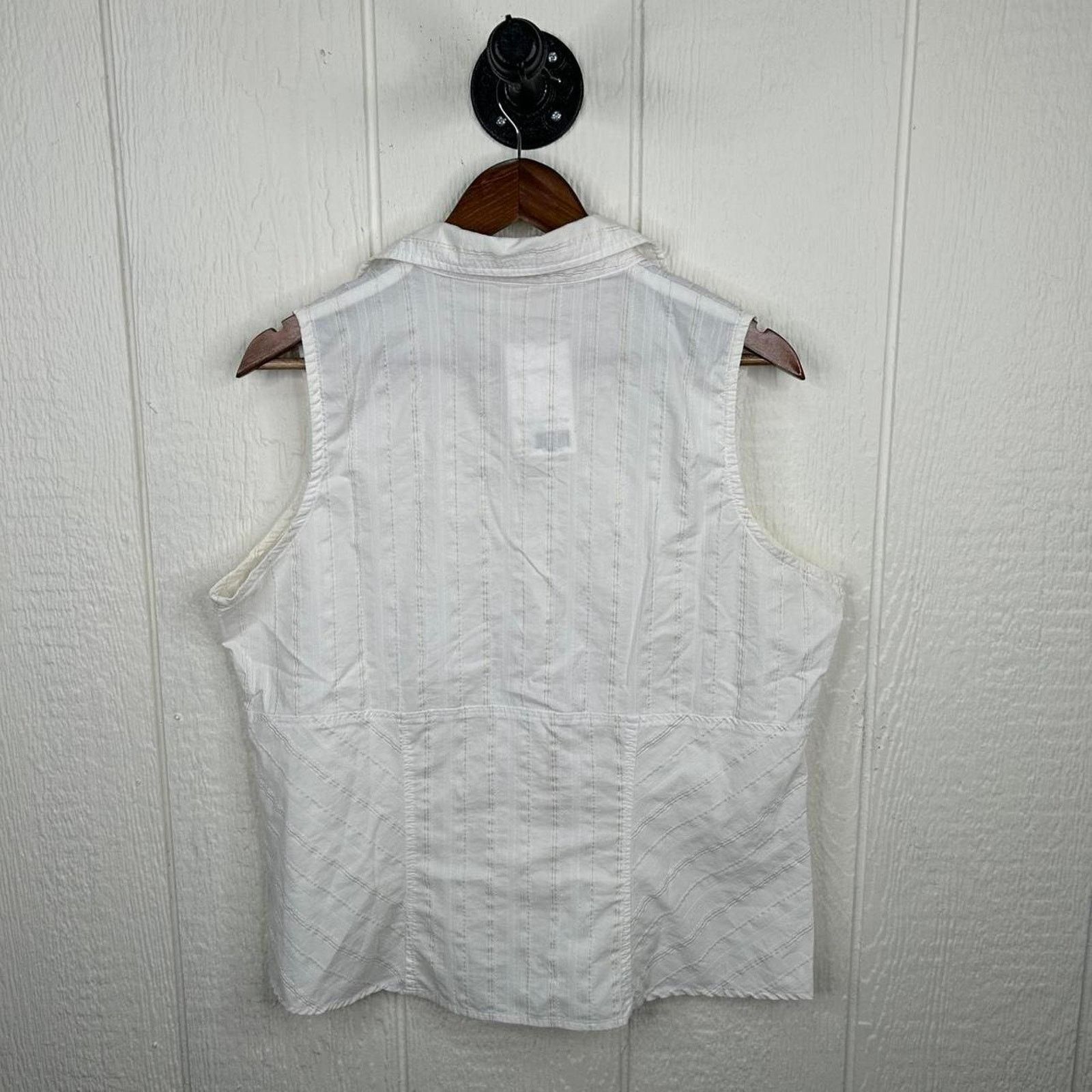Faded Glory Vintage Y2K White Corset Style Boho V-Neck Top X-Large Size XL / US 12-14 / IT 48-50 - 3 Thumbnail