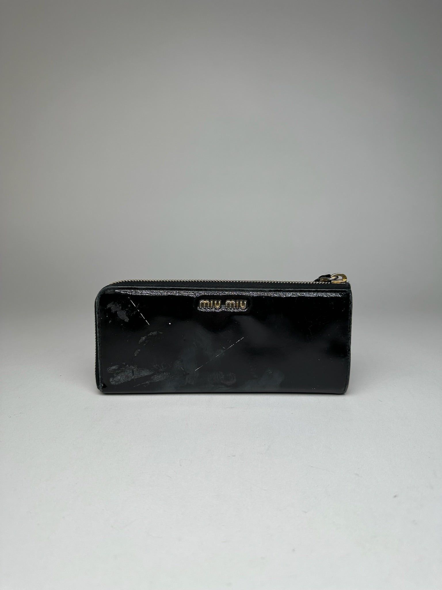 Miu Miu Vintage Patent Leather Wallet Black Size ONE SIZE - 1 Thumbnail