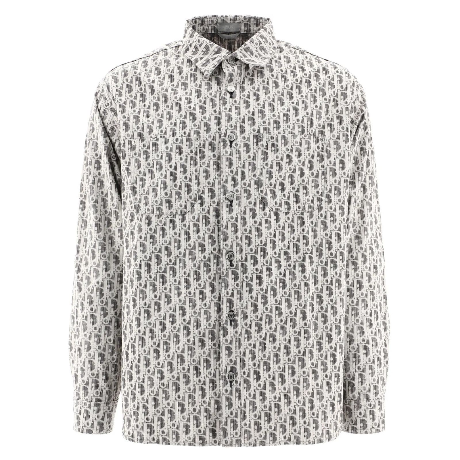 Dior Dior Black Grey Oblique Kasuri Cotton Denim Button Up Down Size US M / EU 48-50 / 2 - 1 Thumbnail