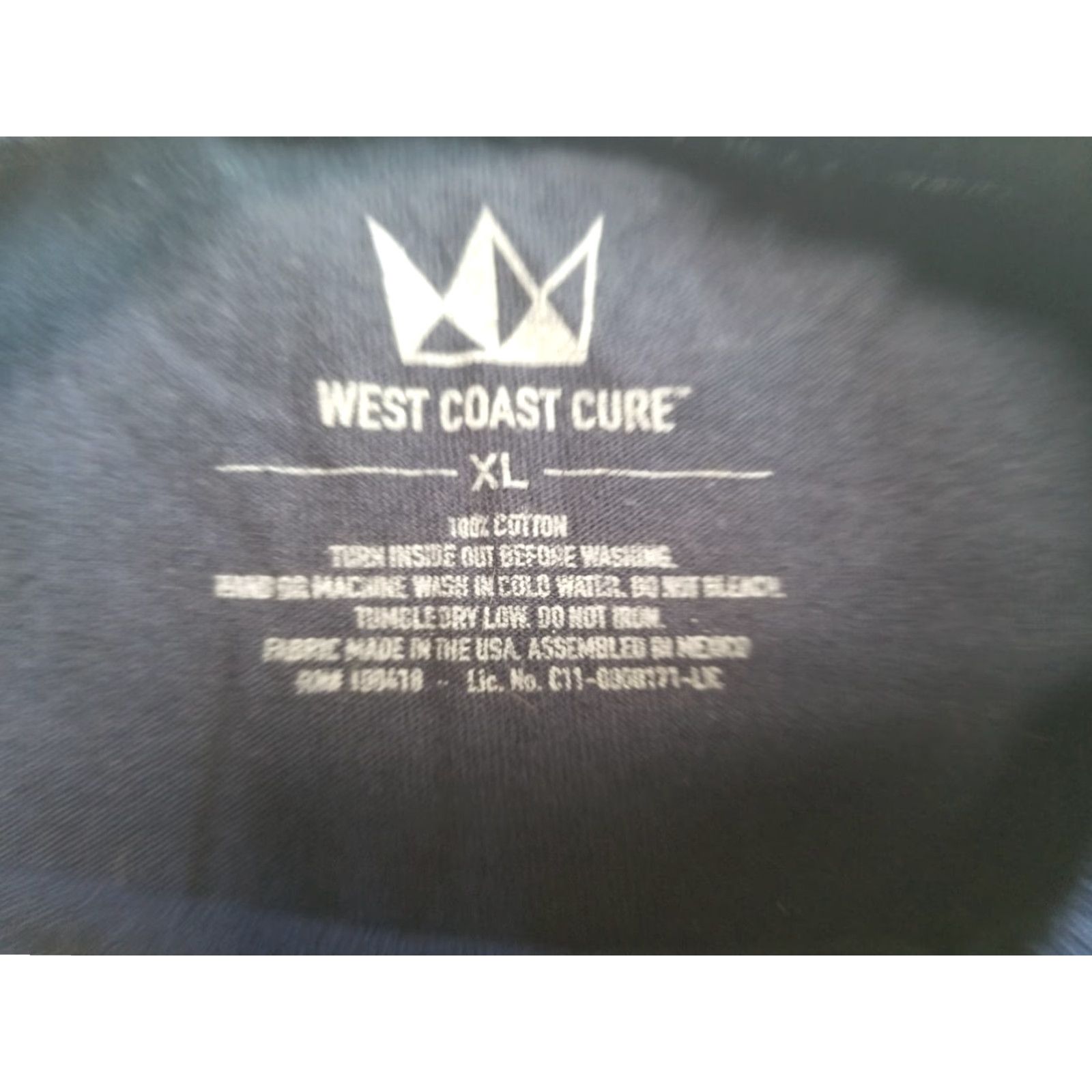 Vintage West Coast Cure T-Shirt Short Sleeve Navy Blue XL Mens Shirt Size US XL / EU 56 / 4 - 4 Thumbnail