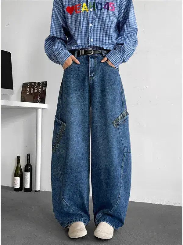 Japanese Brand Retro loose patchwork leopard print wide leg jeans Size US 32 / EU 48 - 1 Thumbnail