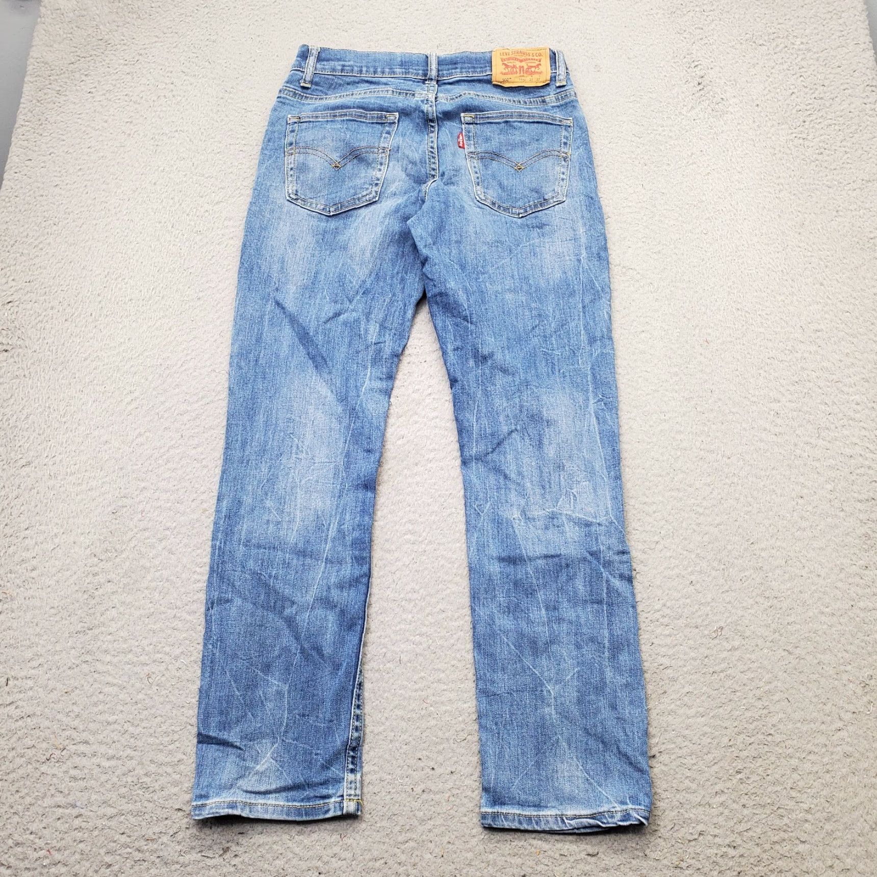 Levi's Levi's 502 Straight Jeans Womens 14 Blue Denim Stretch Regular Fit Distressed Jeans Size 36" / US 14 / IT 50 - 2 Thumbnail