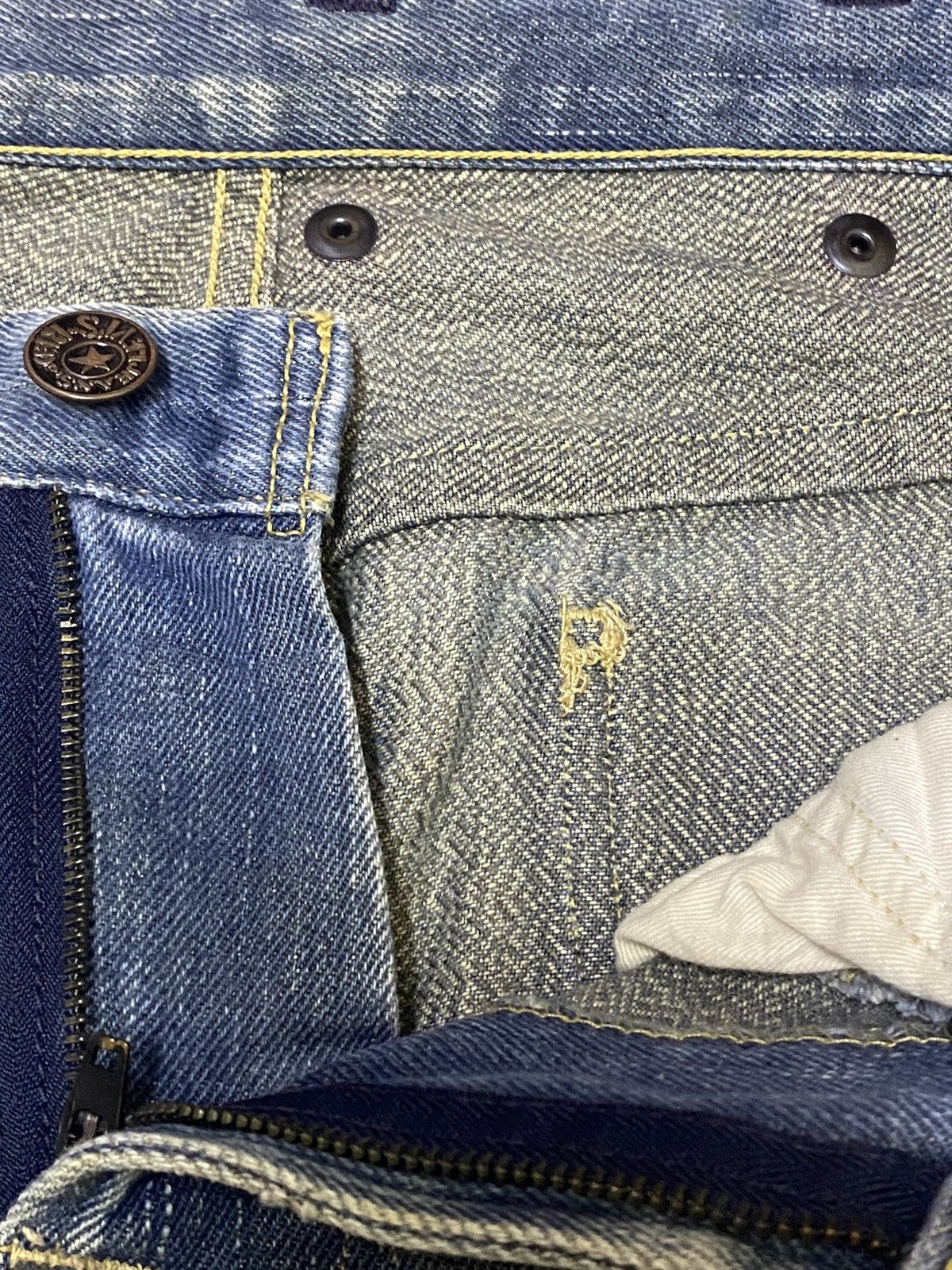 Levi's Made & Crafted Vintage Levis Mud Wash Star Button Distressed Slim Jeans Size US 32 / EU 48 - 9 Thumbnail