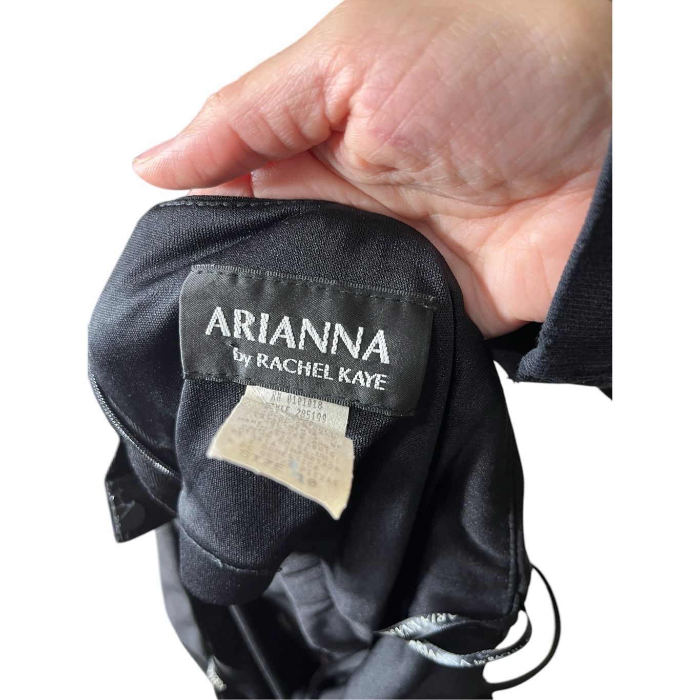 Other Vintage Arianna By Rachel Kaye Y2K Black Maxi Gown Embroider Size L / US 10 / IT 46 - 10 Thumbnail