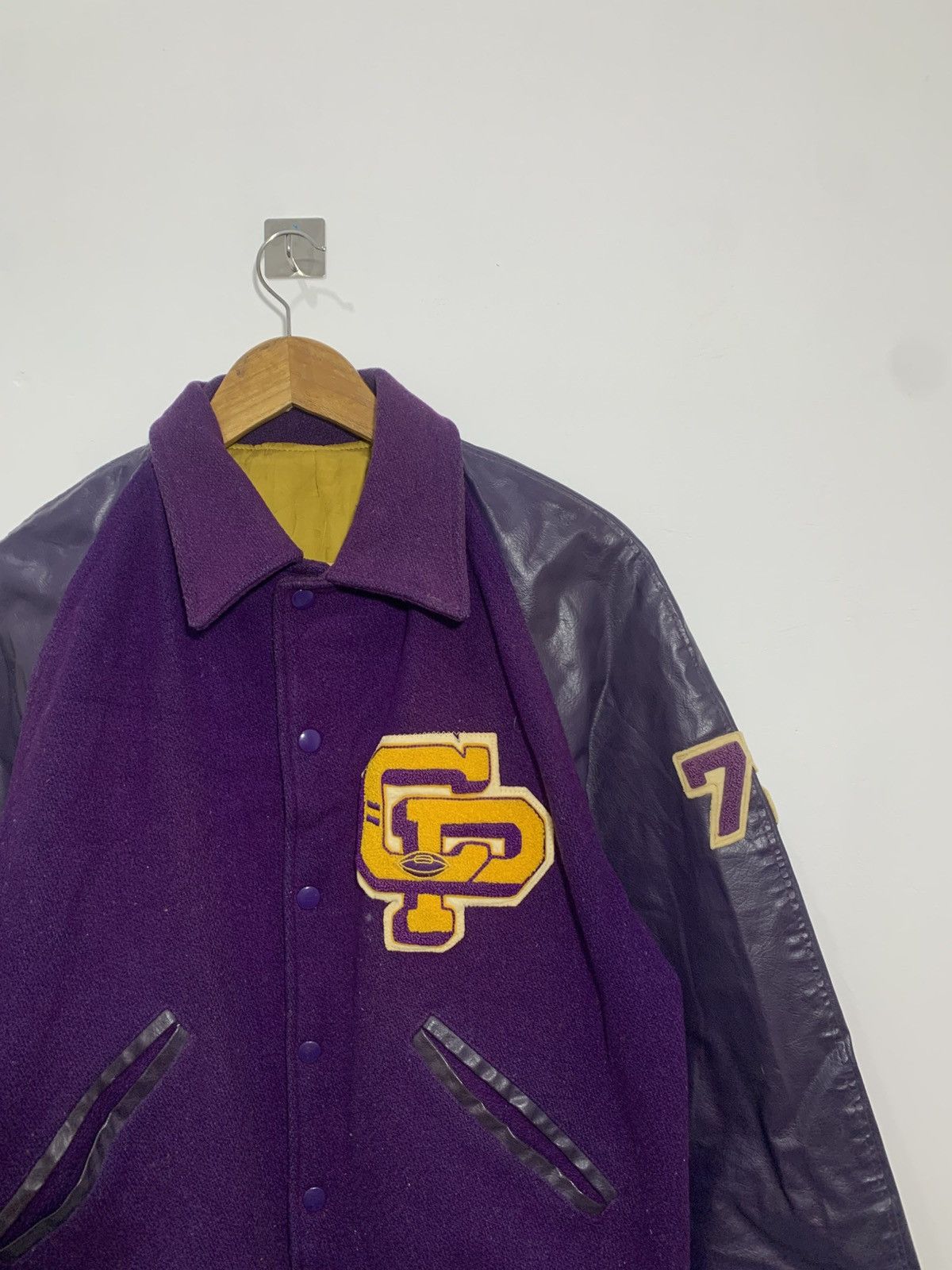 Leather ▪️Vintage Wool Leather Varsity Jacket Size US L / EU 52-54 / 3 - 2 Thumbnail