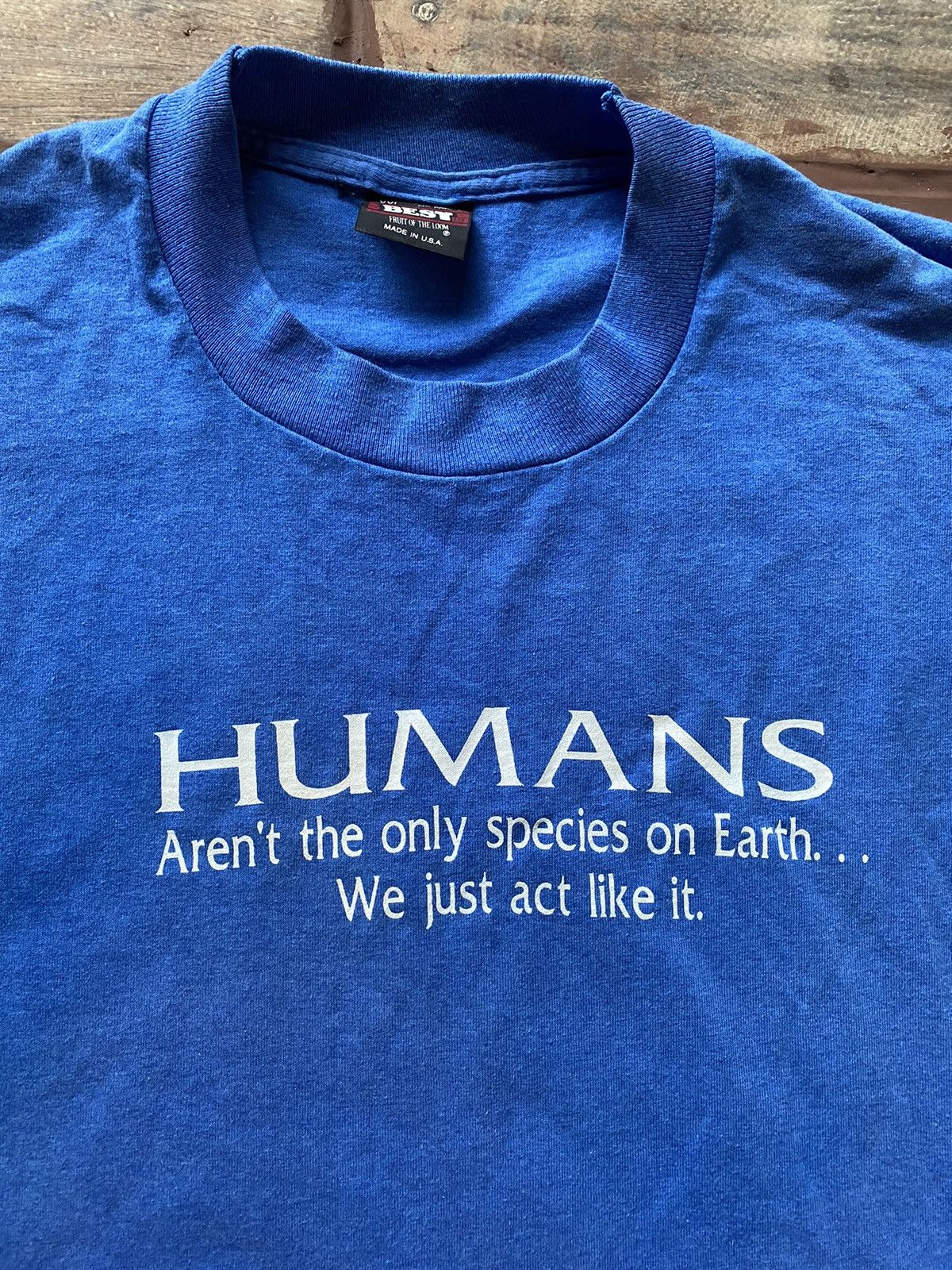 Vintage Vintage 1990s Human T shirt Size US XXL / EU 58 / 5 - 2 Thumbnail