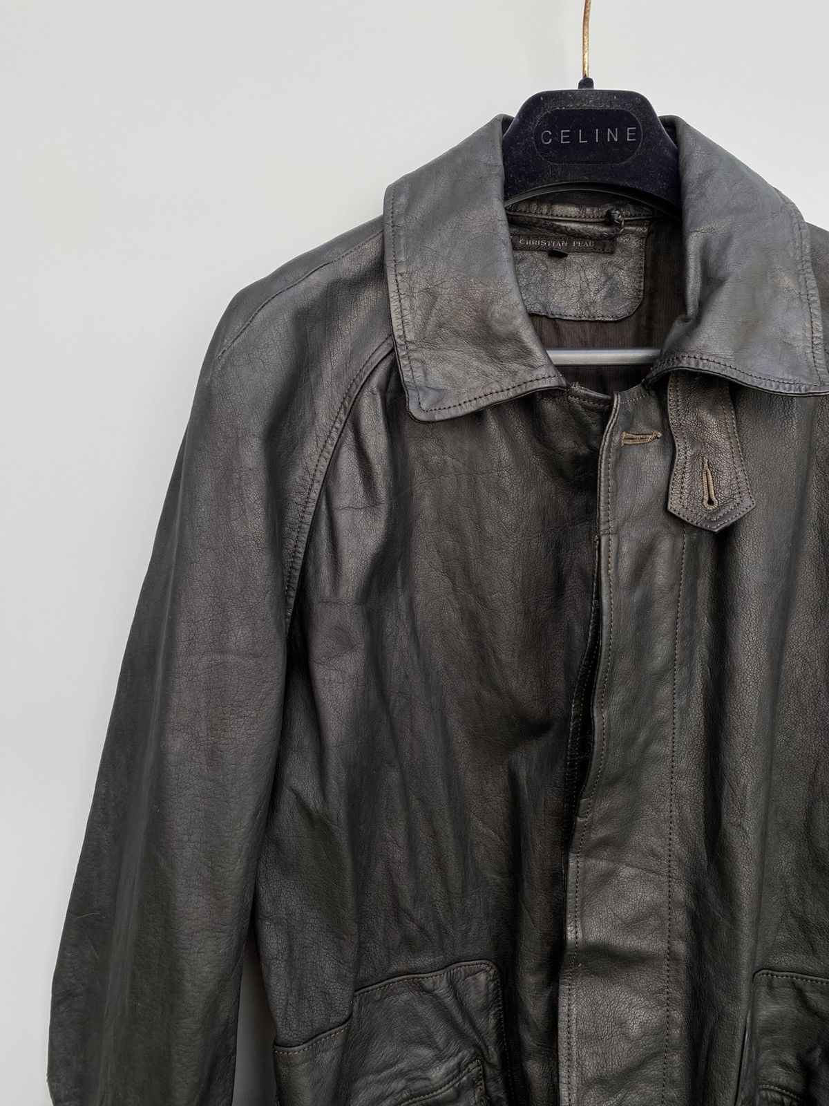 CHRISTIAN PEAU Christian Peau- Waxed Leather Trench Coat Size US M / EU 48-50 / 2 - 2 Thumbnail