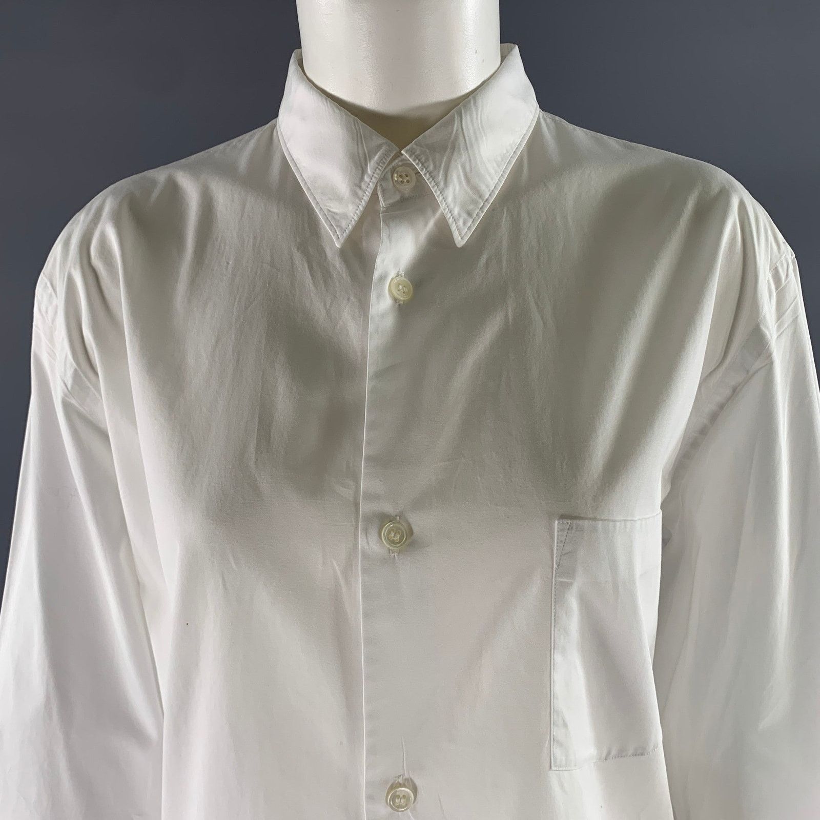 Junya Watanabe JUNYA WATANABE Size L White Cotton Pointed Collar Shirt Size US L / EU 52-54 / 3 - 2 Thumbnail