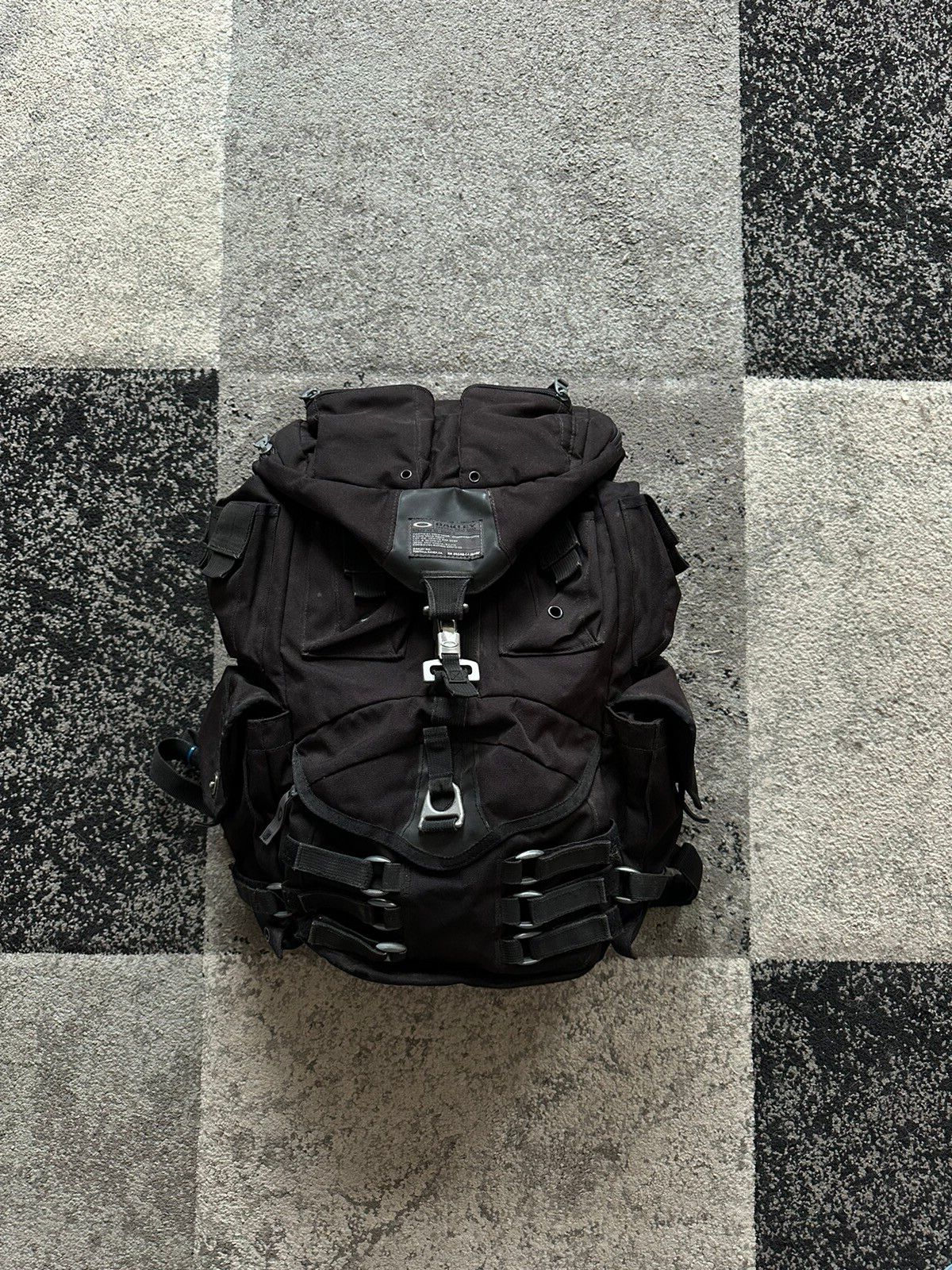 Pre-owned Oakley X Vintage Oakley Multipocket Backpack Bag In Black