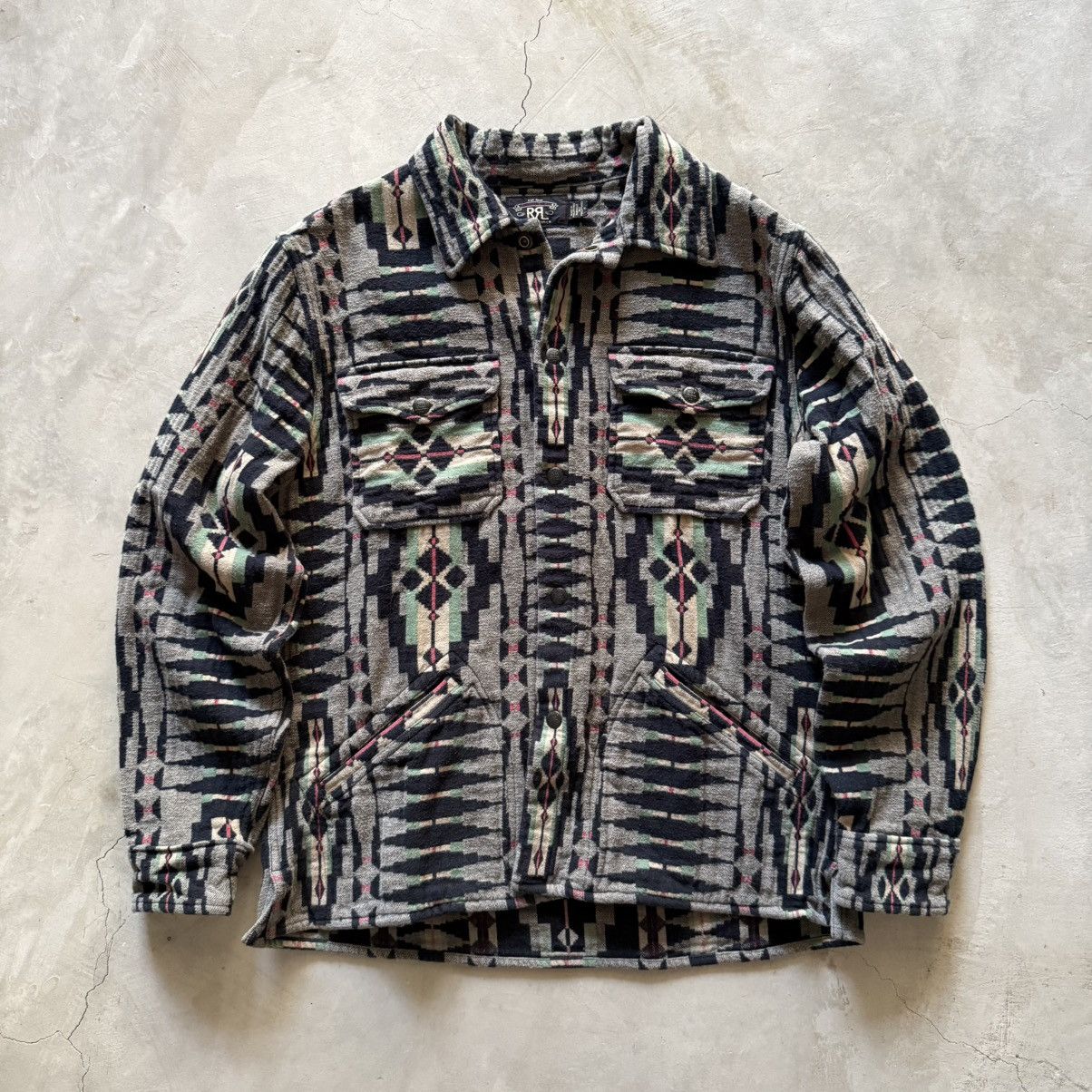 RRL Ralph Lauren RRL Brown Bear Blanket Jacquard Overshirt Size US L / EU 52-54 / 3 - 1 Thumbnail
