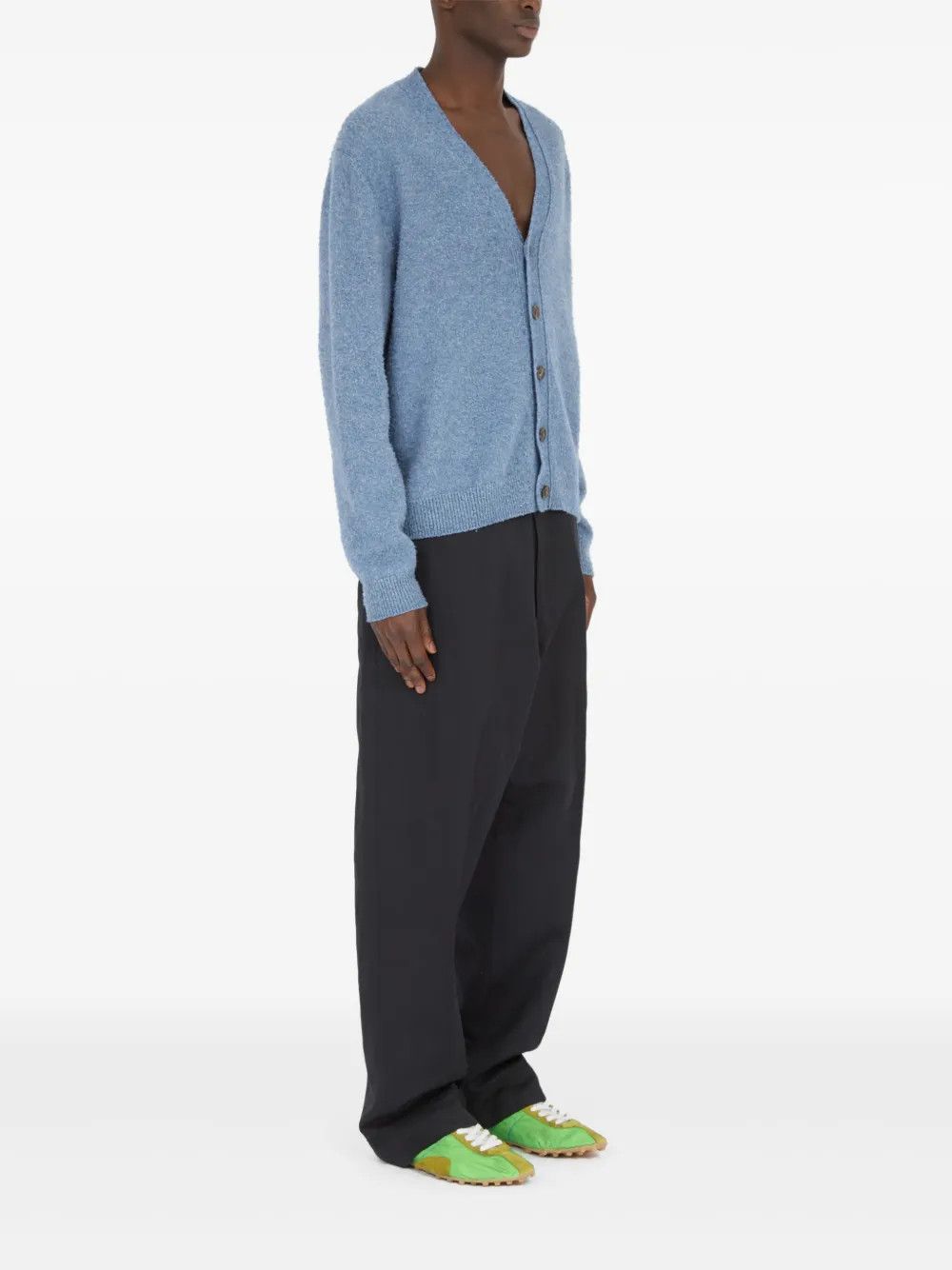 Maison Margiela o1w1db10526 Mélange-effect Cardigan in Light Blue Size US M / EU 48-50 / 2 - 3 Thumbnail