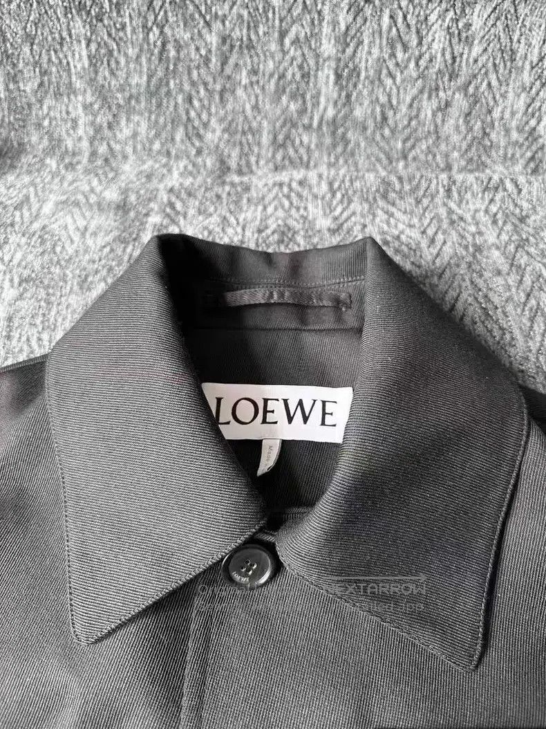 Loewe Loewe Black leather tag wool work jacket Size US S / EU 44-46 / 1 - 5 Thumbnail
