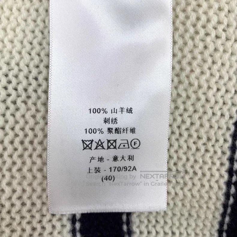 Dior Dior Colour-blocked striped letter cashmere round-neck lon Size S / US 4 / IT 40 - 7 Thumbnail