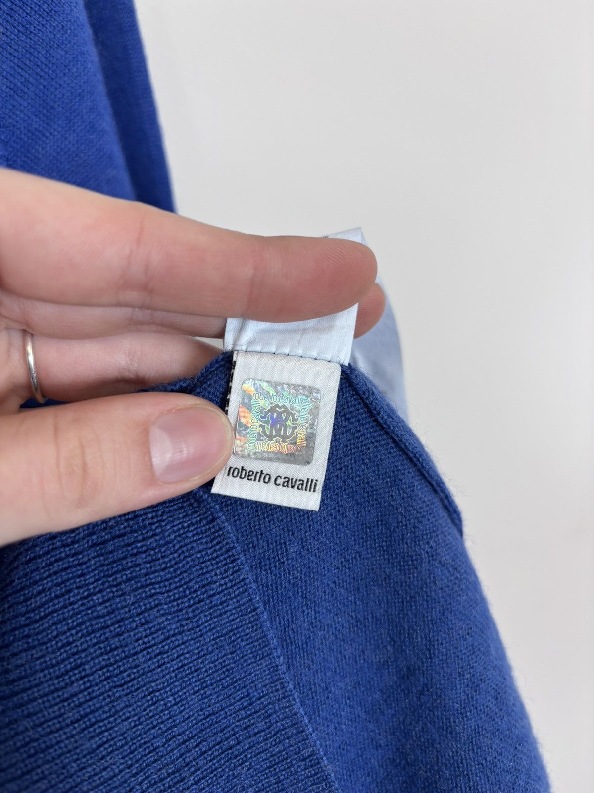 Cavalli Class Roberto Cavalli Class Blue Knit Acrylic Wool 1/4 Zip Sweater Size US XS / EU 42 / 0 - 12 Thumbnail