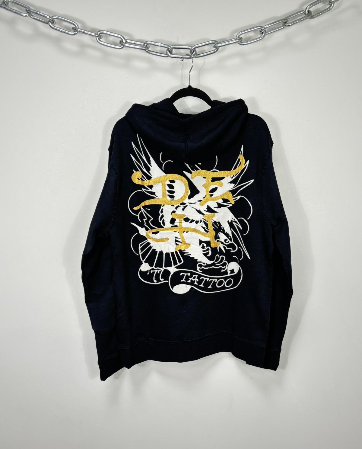 Christian Audigier Vintage Ed Hardy Y2K Skull Tattoo NEW Hype Black Hoodie Size US L / EU 52-54 / 3 - 2 Thumbnail