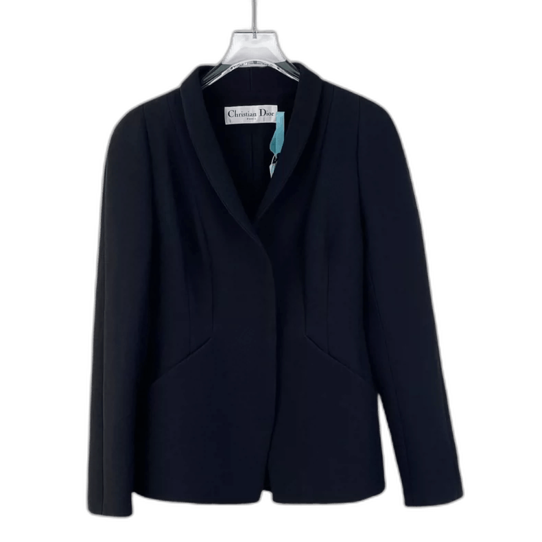 Dior Christian Dior Black Wool Long Sleeve Blazer Size XXS / US 00 / IT 34 - 1 Thumbnail