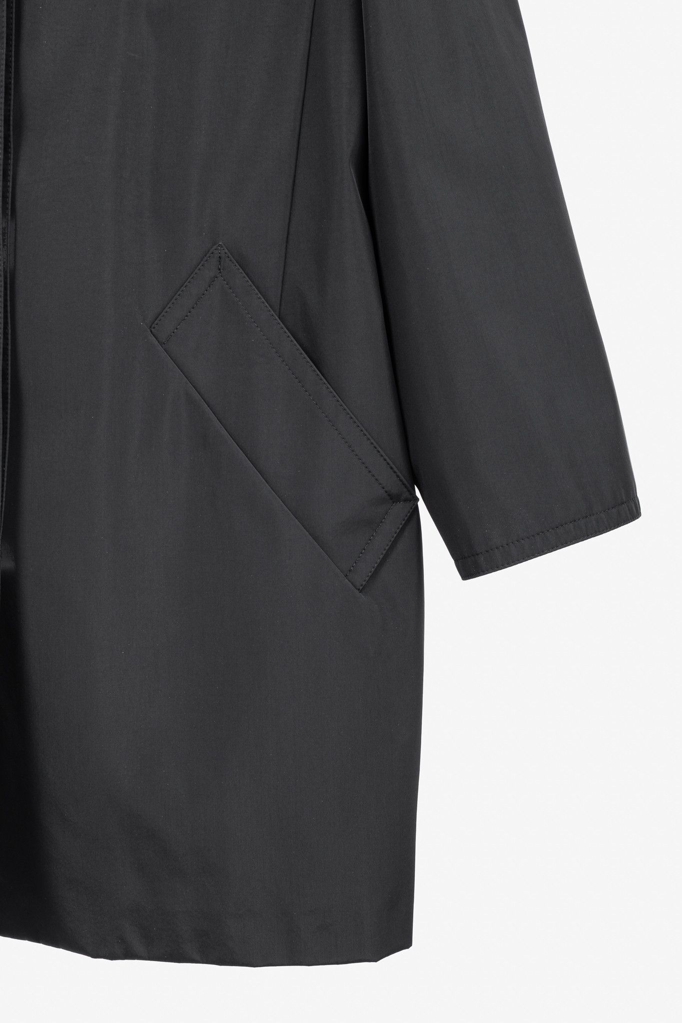 Max Mara Max Mara Black Nylon-Blend Taffeta Mac Coat Size XS / US 0-2 / IT 36-38 - 5 Thumbnail