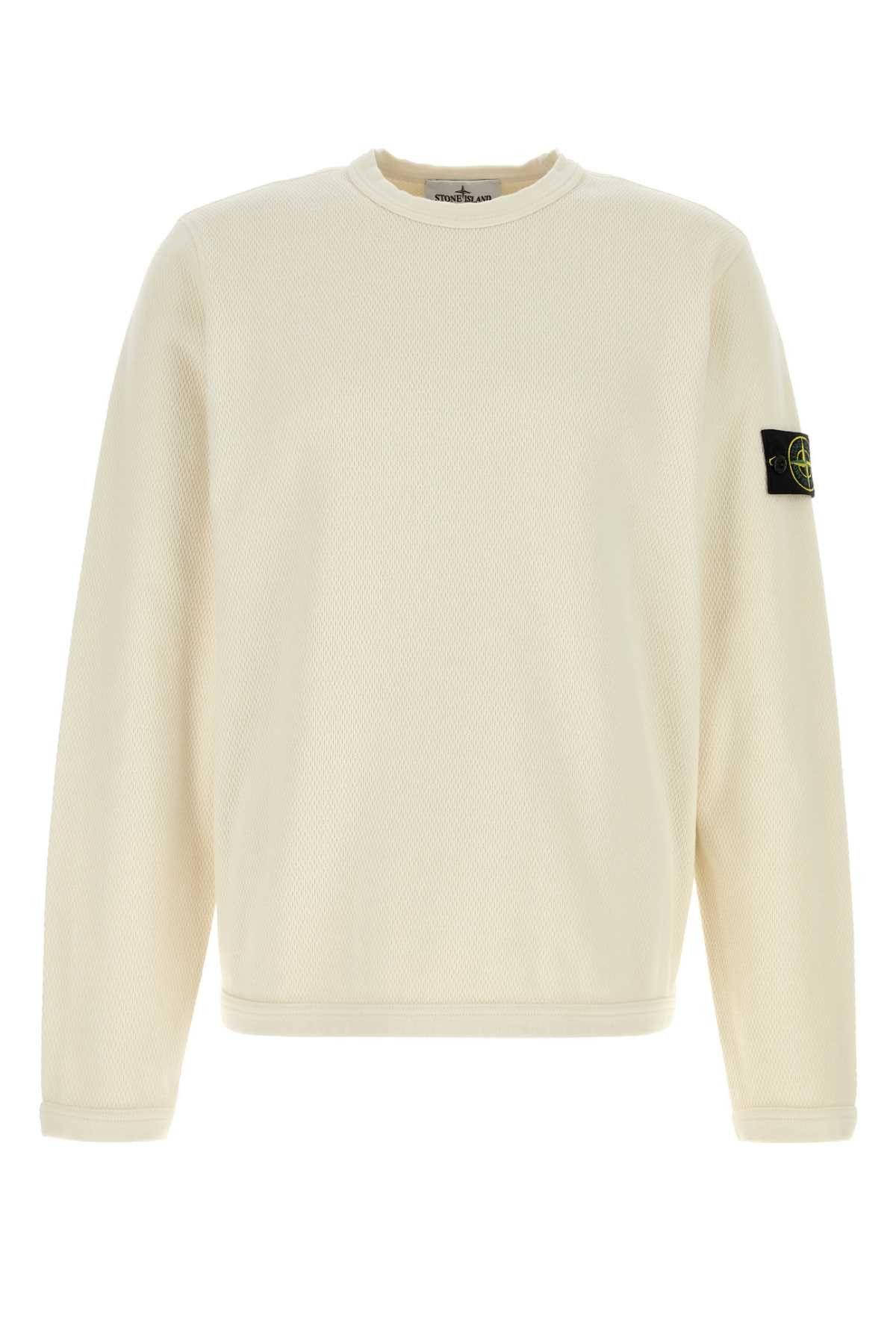 Stone Island Ivory Cotton Sweatshirt Size US S / EU 44-46 / 1 - 1 Thumbnail
