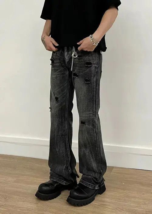 Japanese Brand × Jean Vintage washed distressed rare ripped jeans Size US 32 / EU 48 - 2 Thumbnail